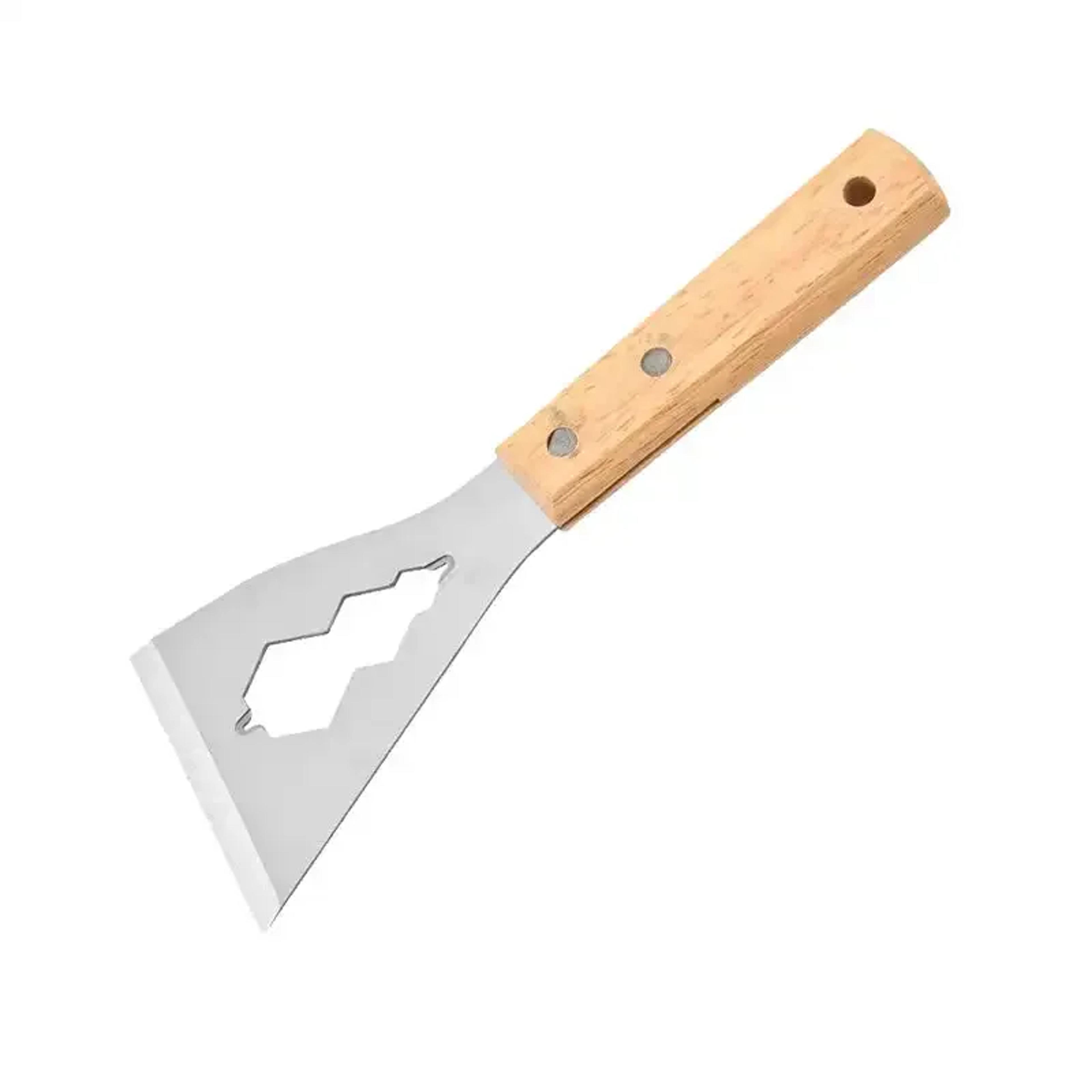 stainless steel putty knife with wooden handle – heavy duty scraper and garden tool