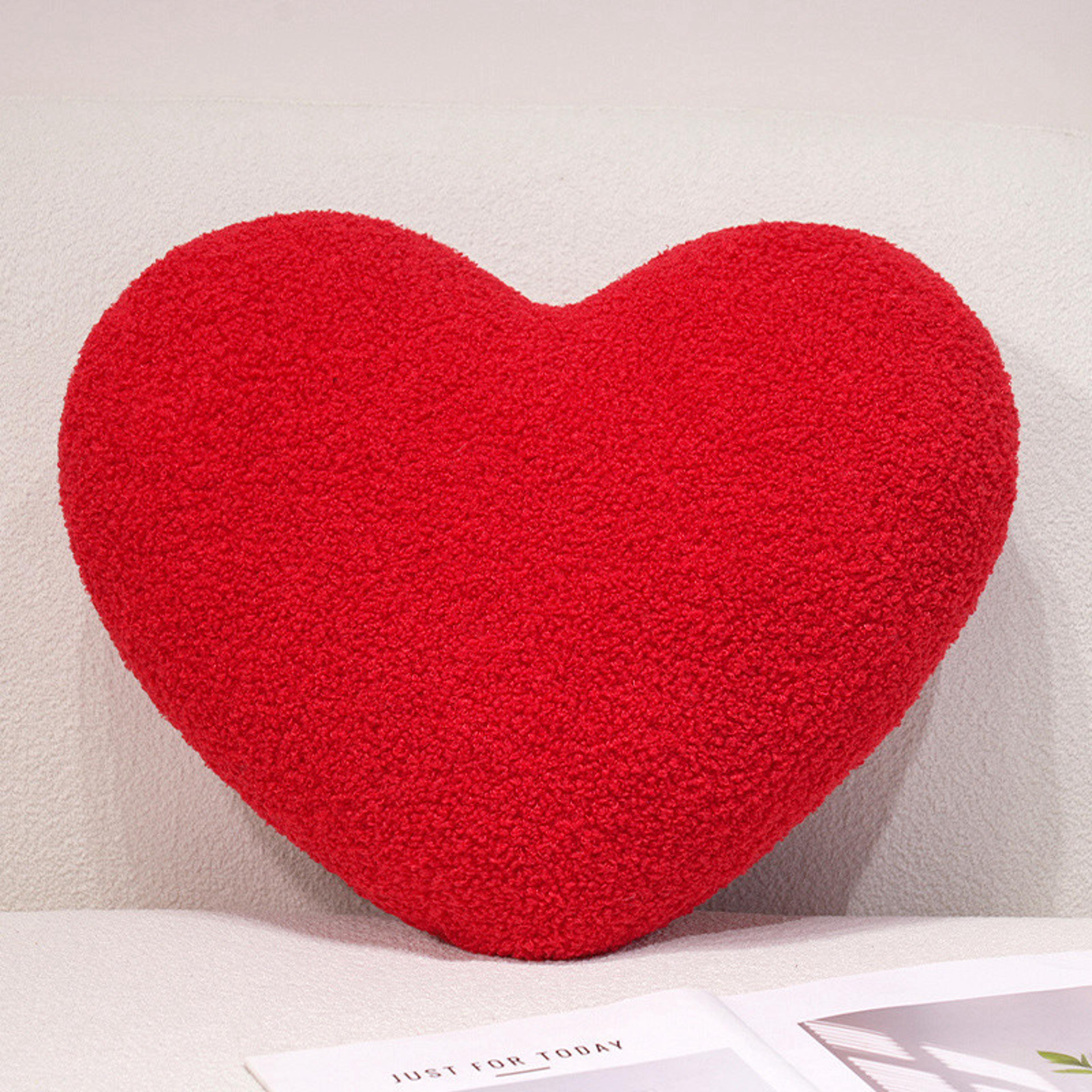 red heart i love u plush pillow 15.7 inch decorative cushion