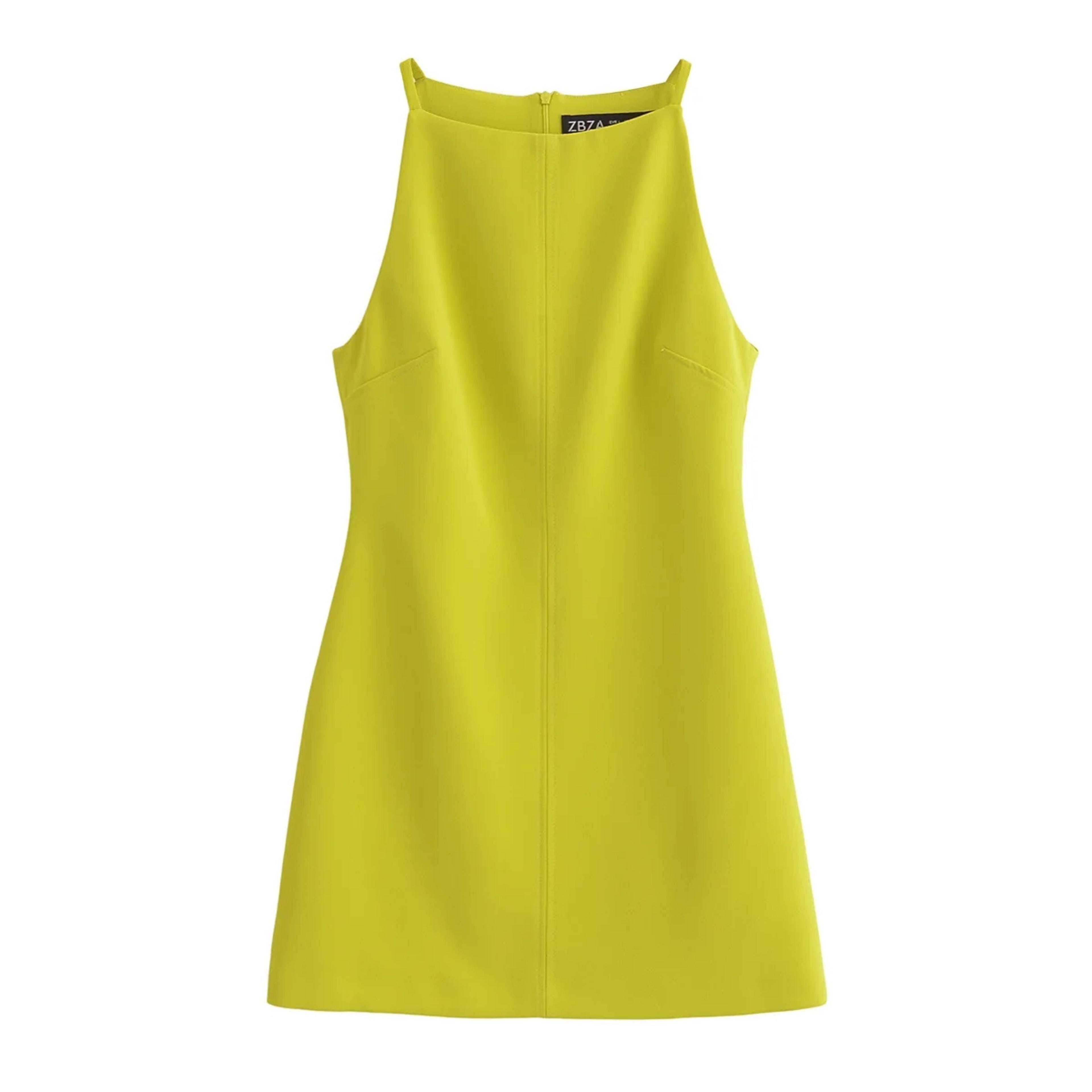 women's off shoulder halter mini dress with square neckline