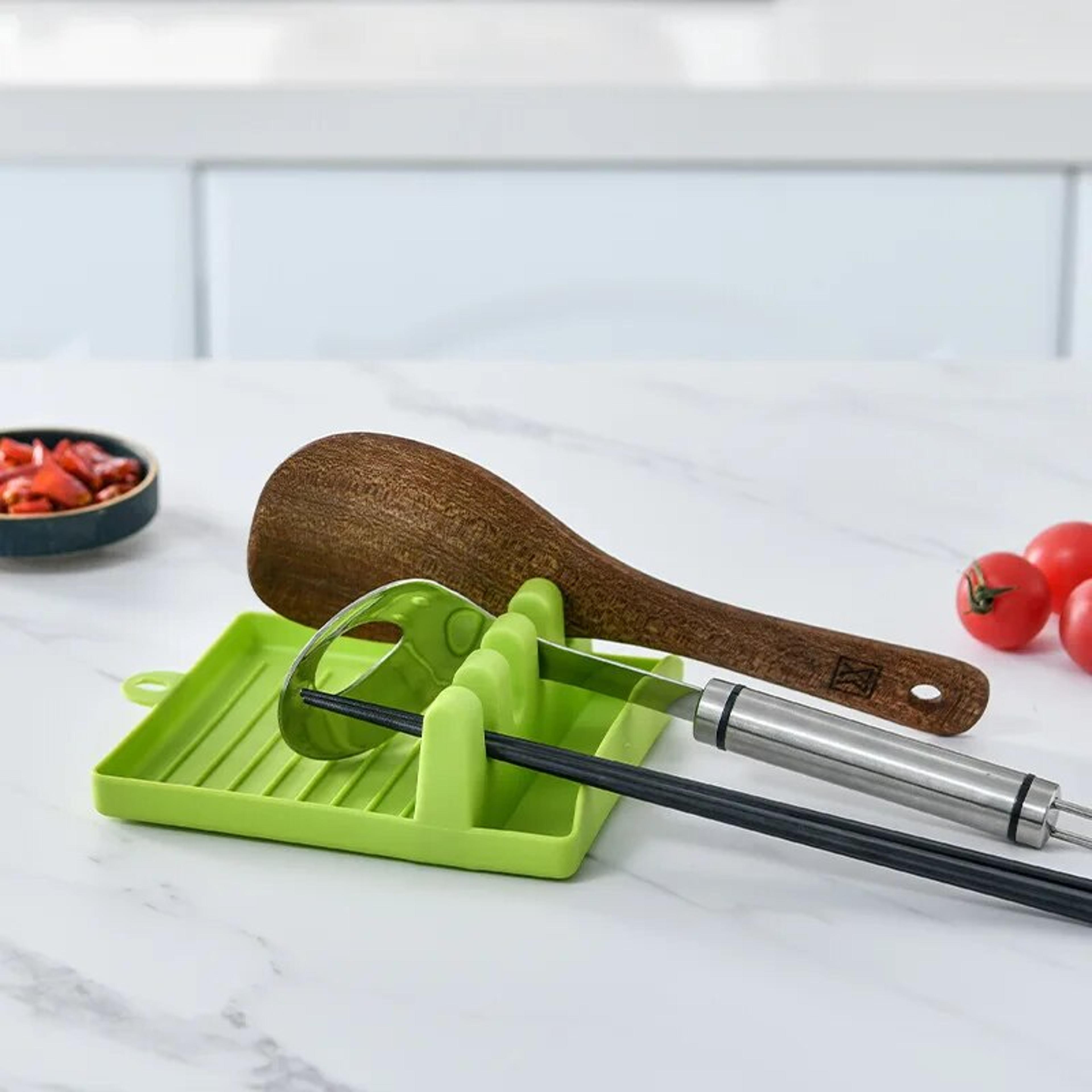 kitchen spoon rest and pot lid holder countertop utensil organizer