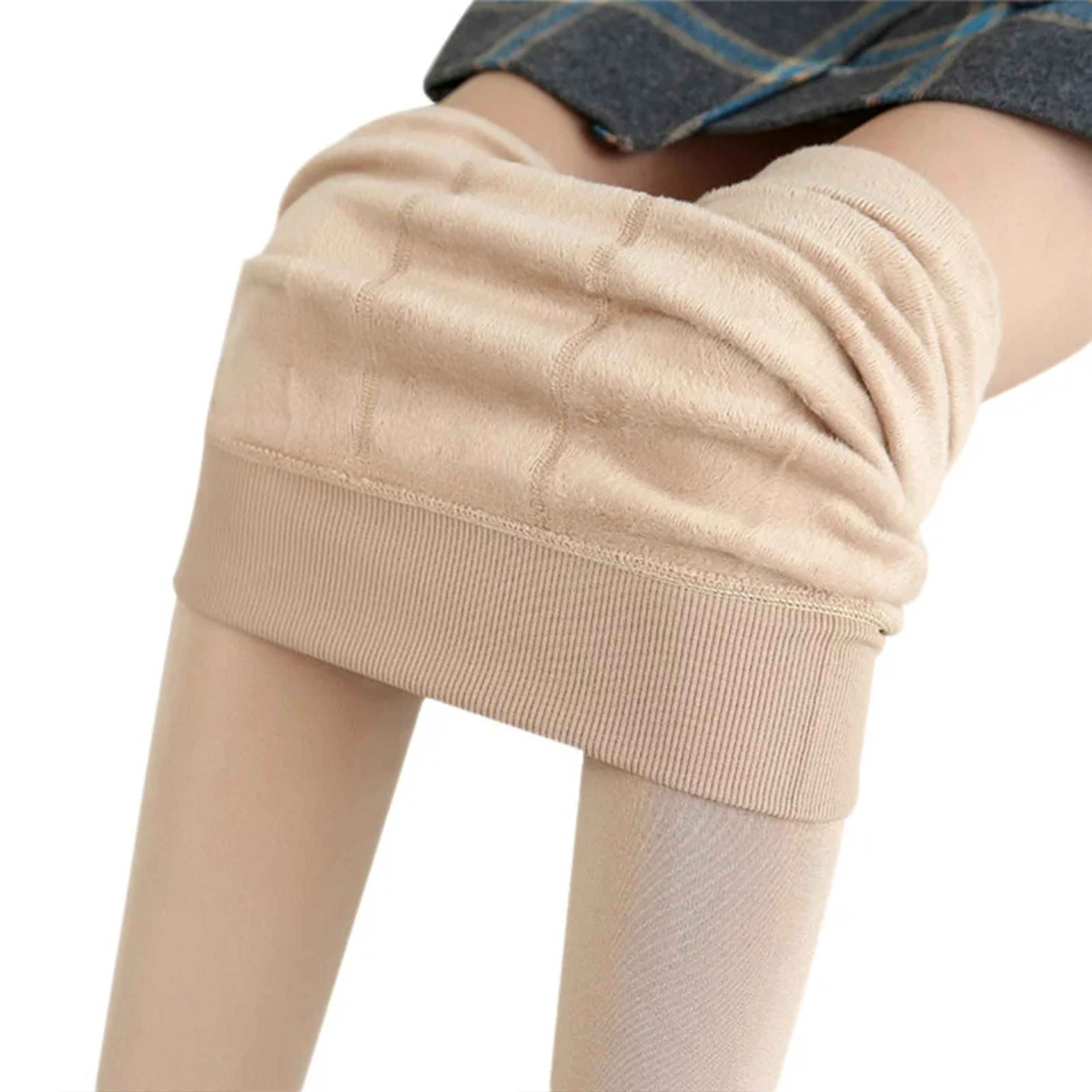 women's high waisted winter leggings with thick knit fabric and stretchy fit
