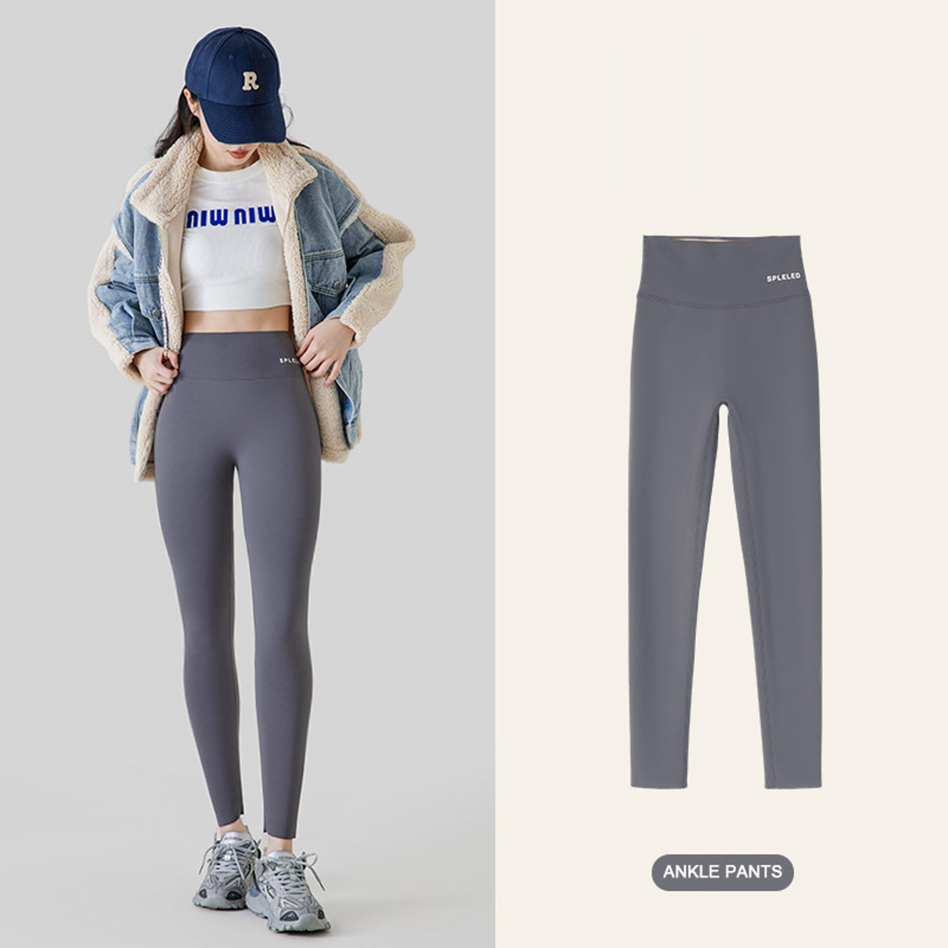 women's high waist fleece leggings seamless thermal winter pants