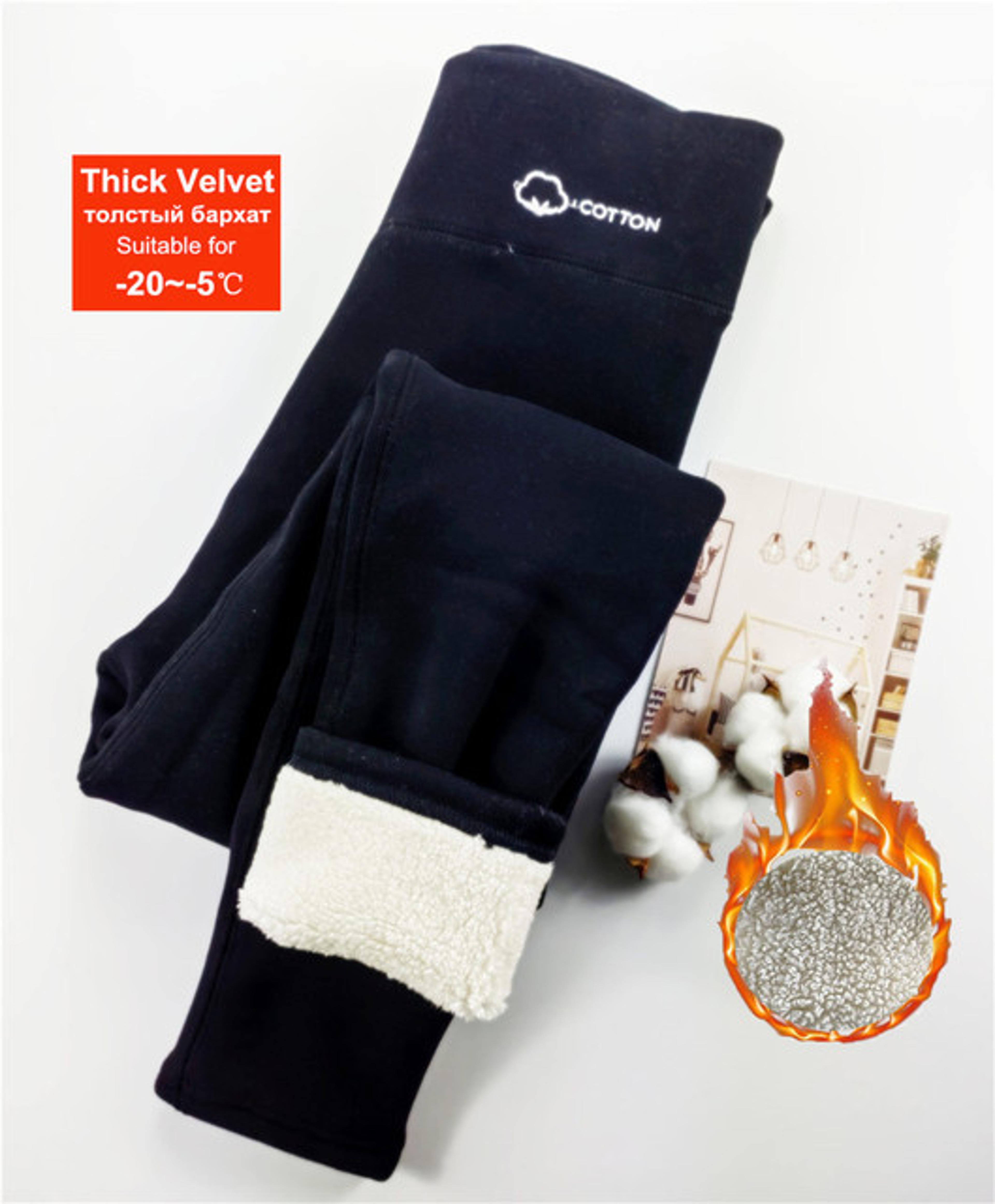 women's high waist thermal leggings with thick fleece lining for winter