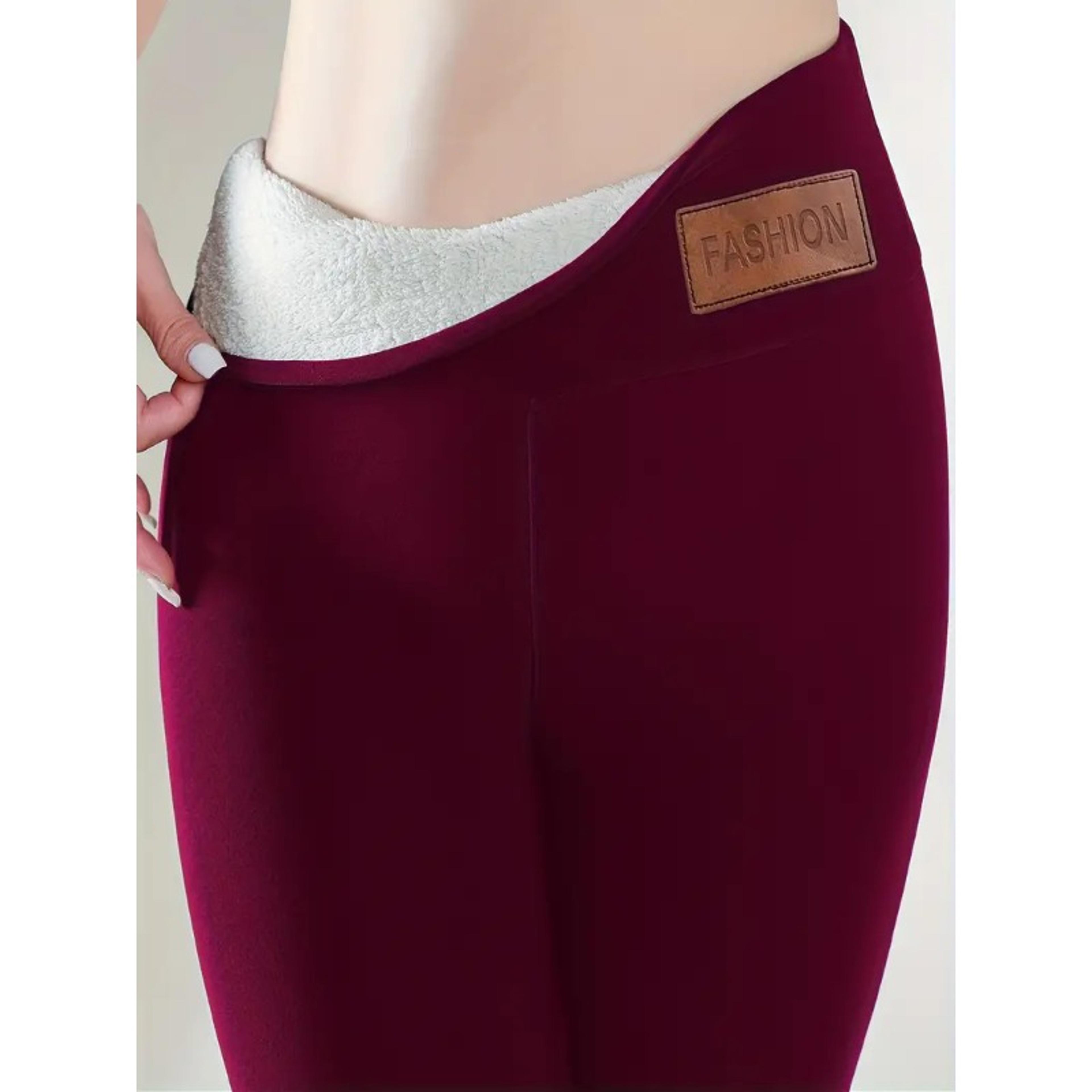 women's fleece lined thermal leggings high waist stretch winter pants,