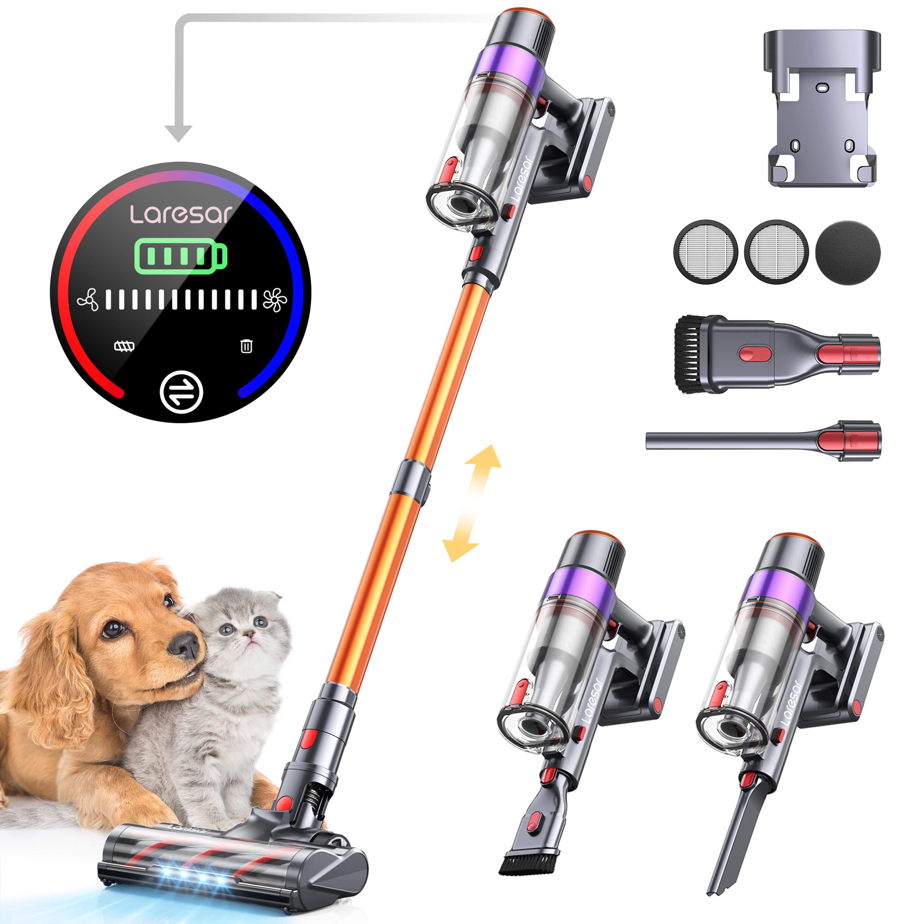 cordless vacuum cleaner with 450w motor lcd touch screen and detachable battery
