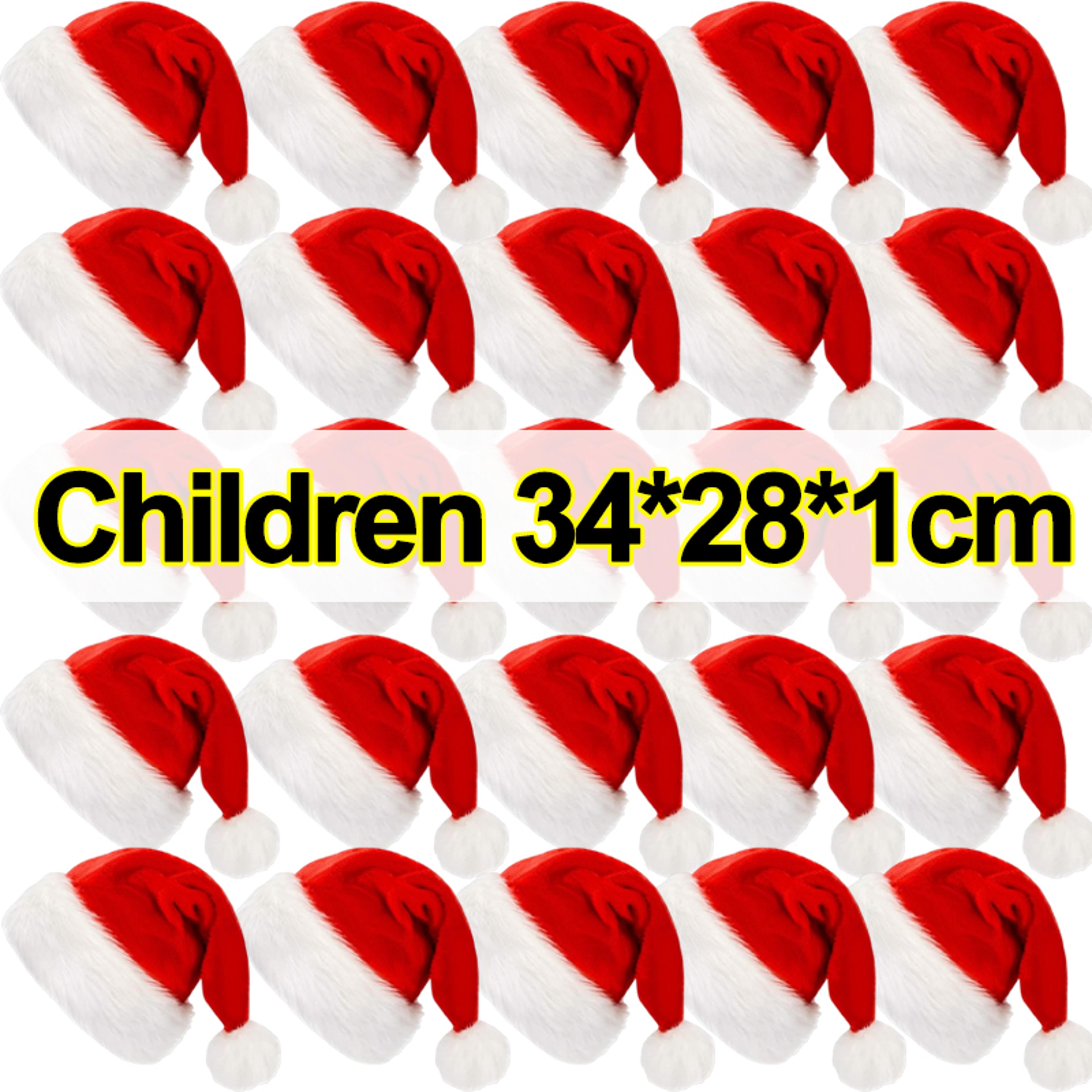 soft velvet santa hats for adults and kids – plush christmas party caps