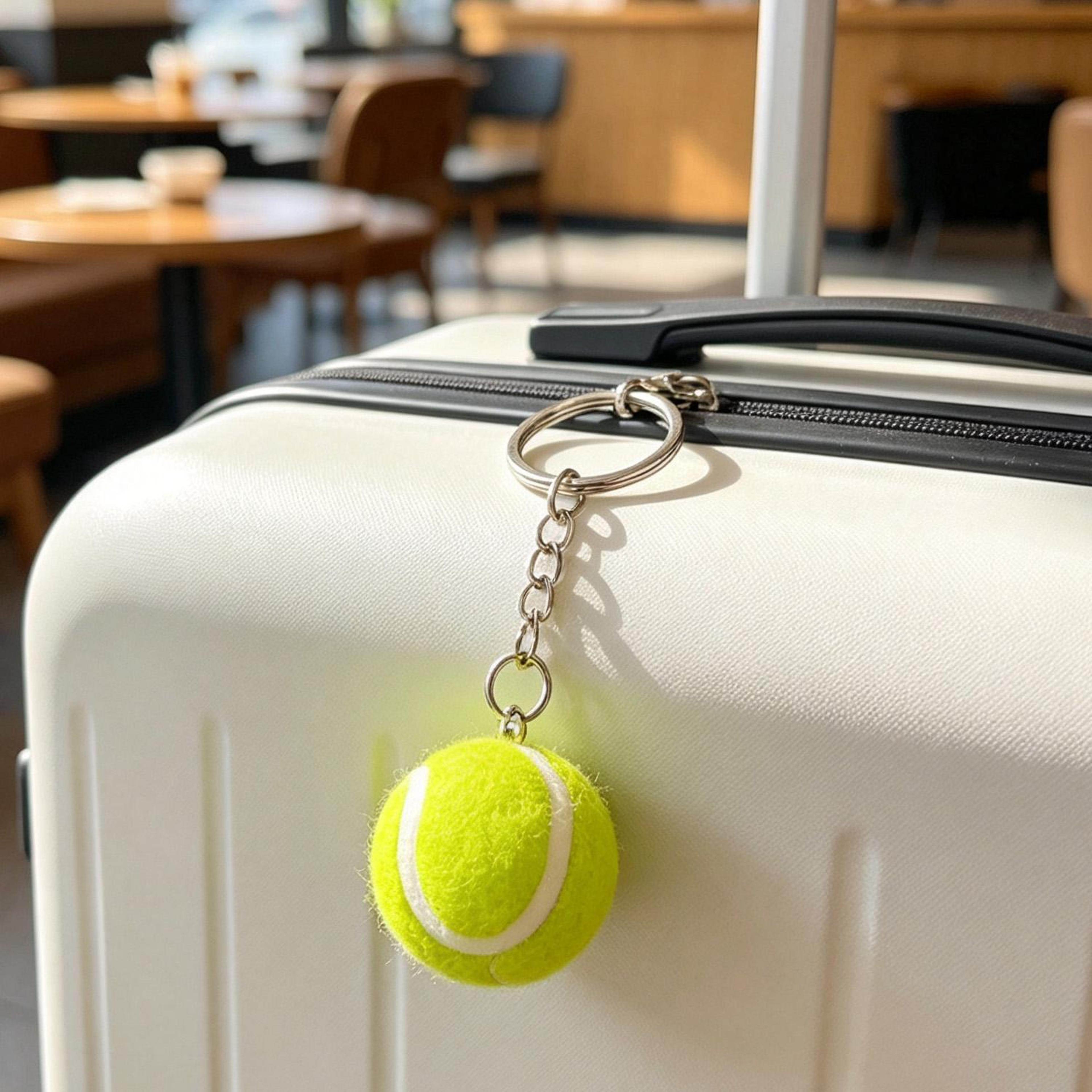 mini green tennis ball keychain sports pendant for tennis fans