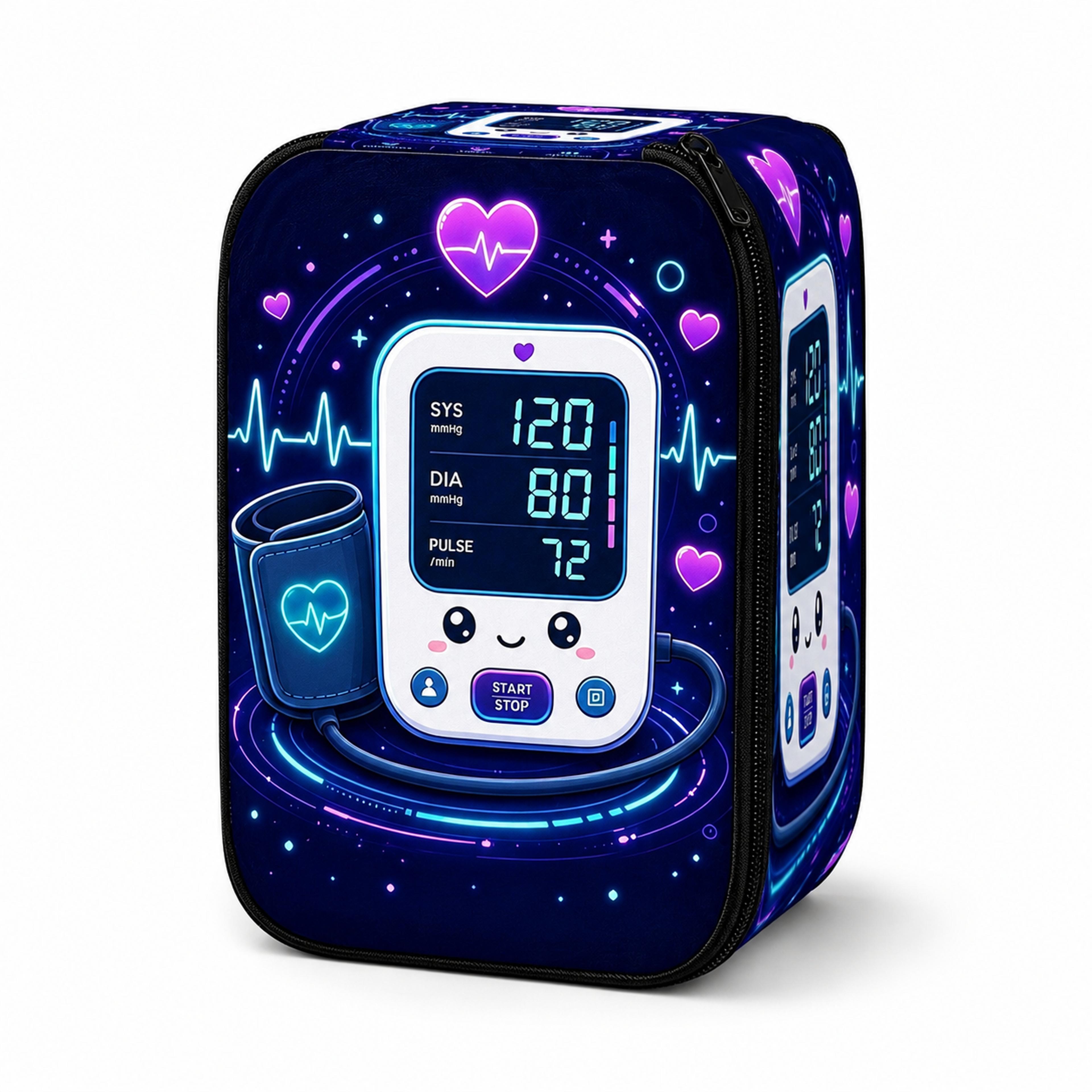blood pressure monitor carrying case – padded protective travel organizer bag