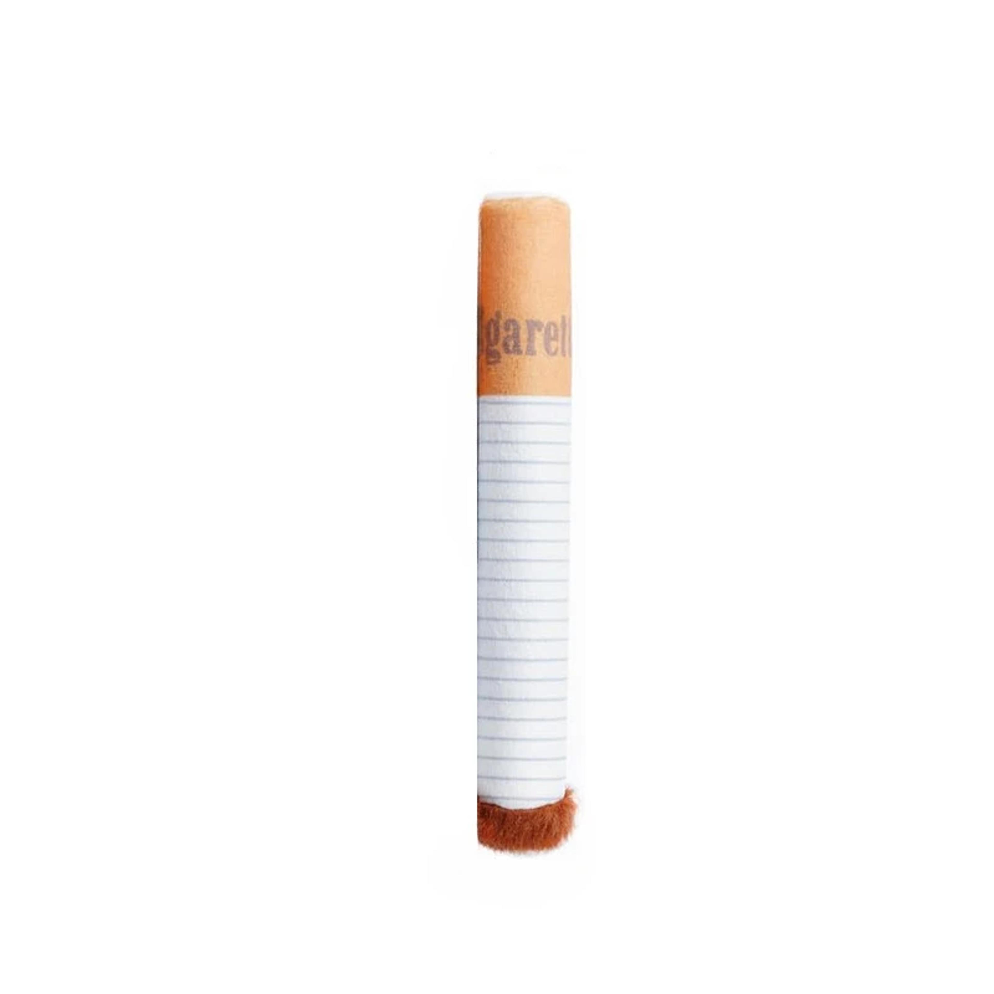 funny cigarette-shaped plush dog chew toy for interactive play and teething