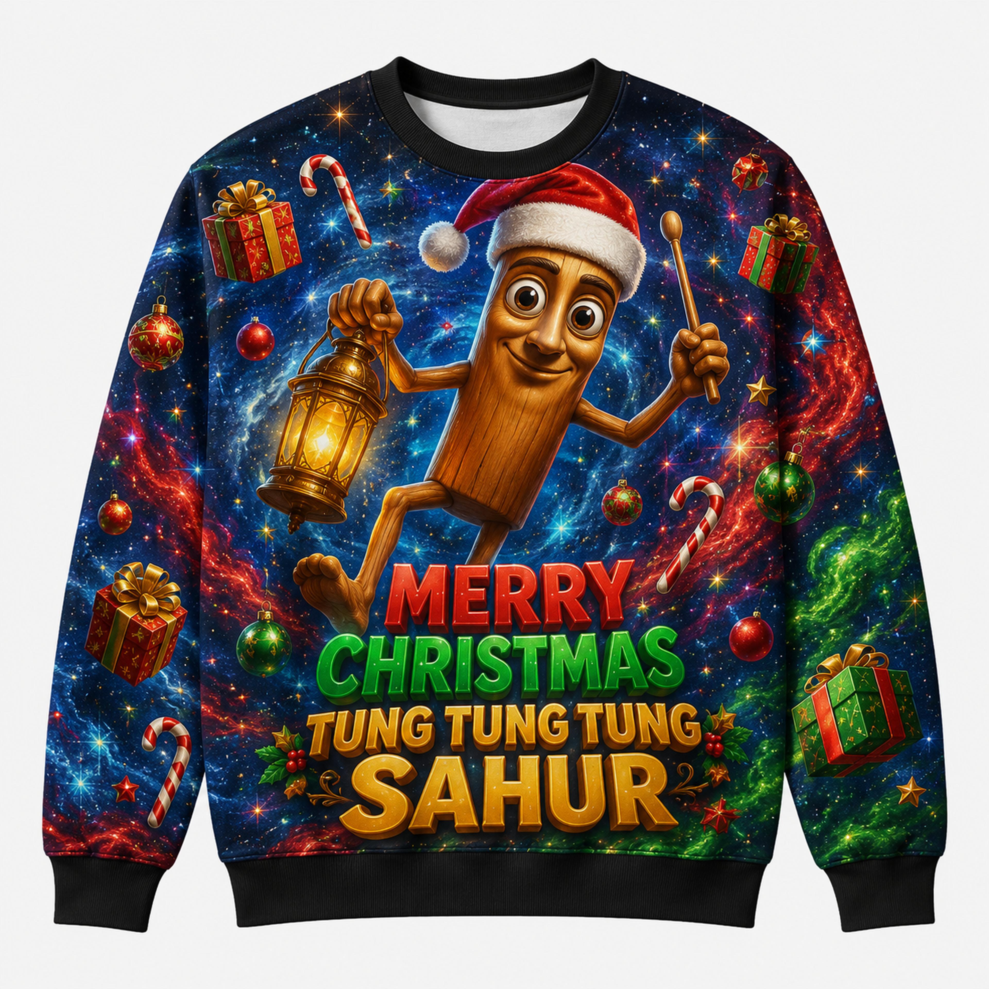 funny christmas meme sweatshirt 3d printed tung tung tung sahur pullover