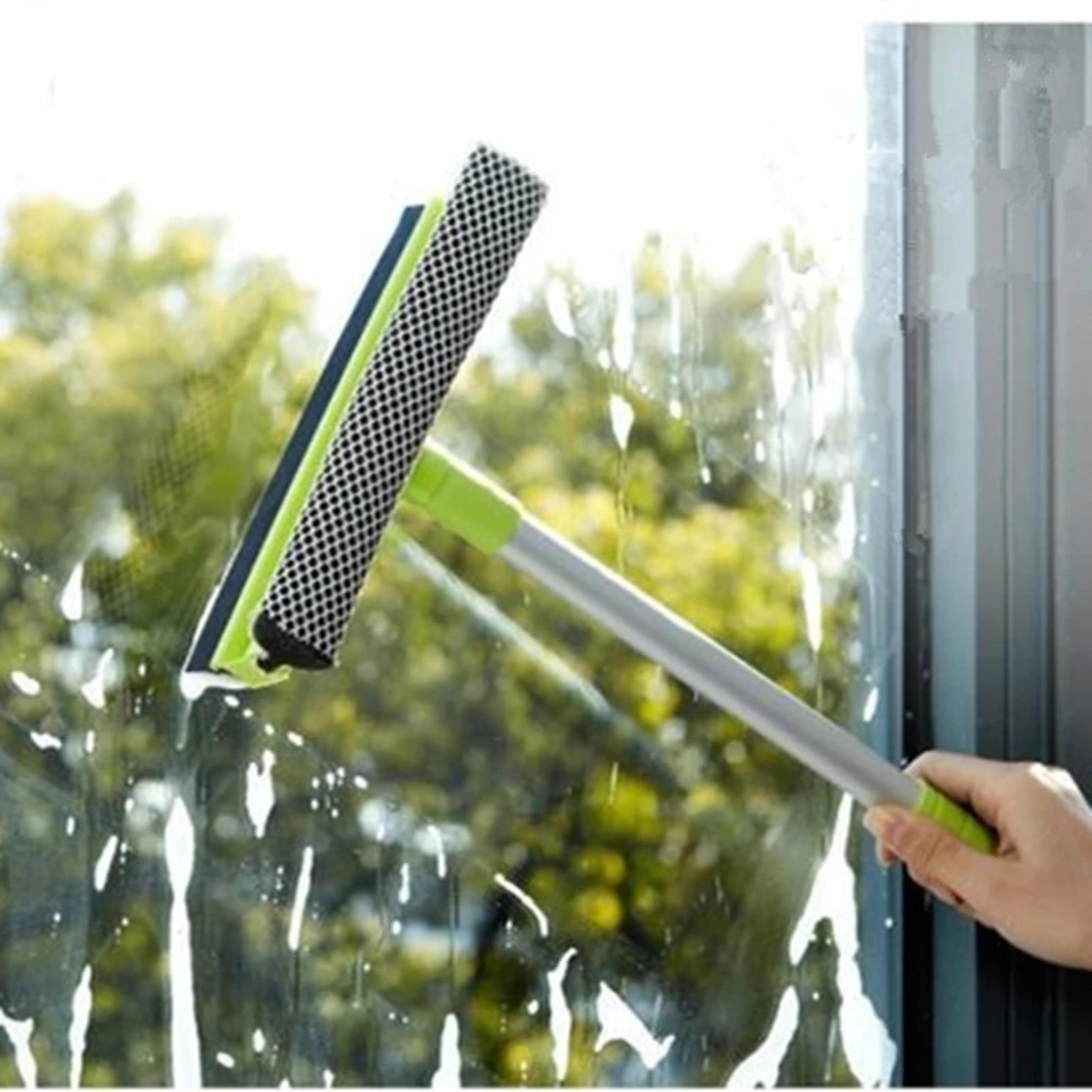adjustable long handle window glass cleaner - double-sided brush for household cleaning