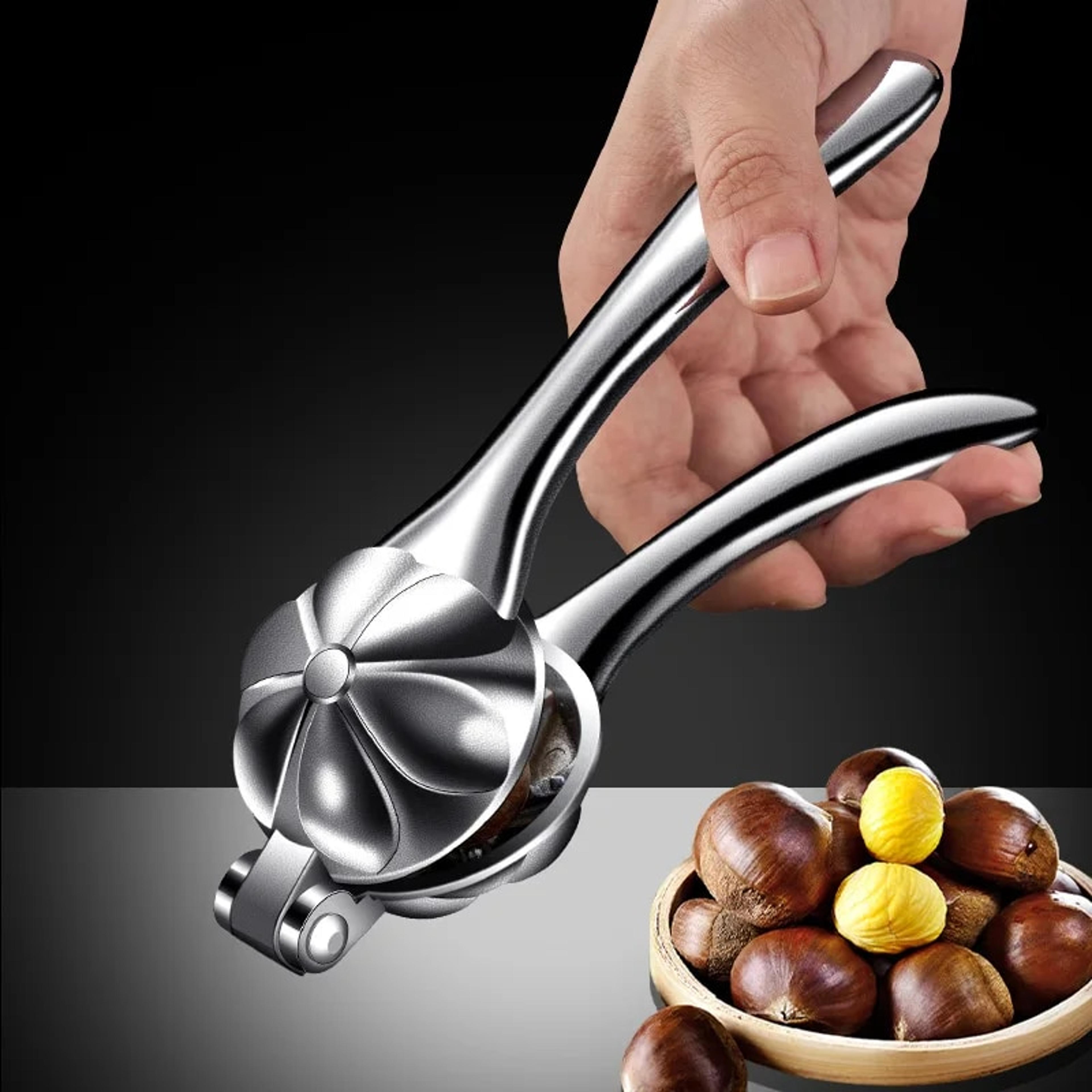 stainless steel chestnut clip: efficient nut cracker & sheller for home kitchen