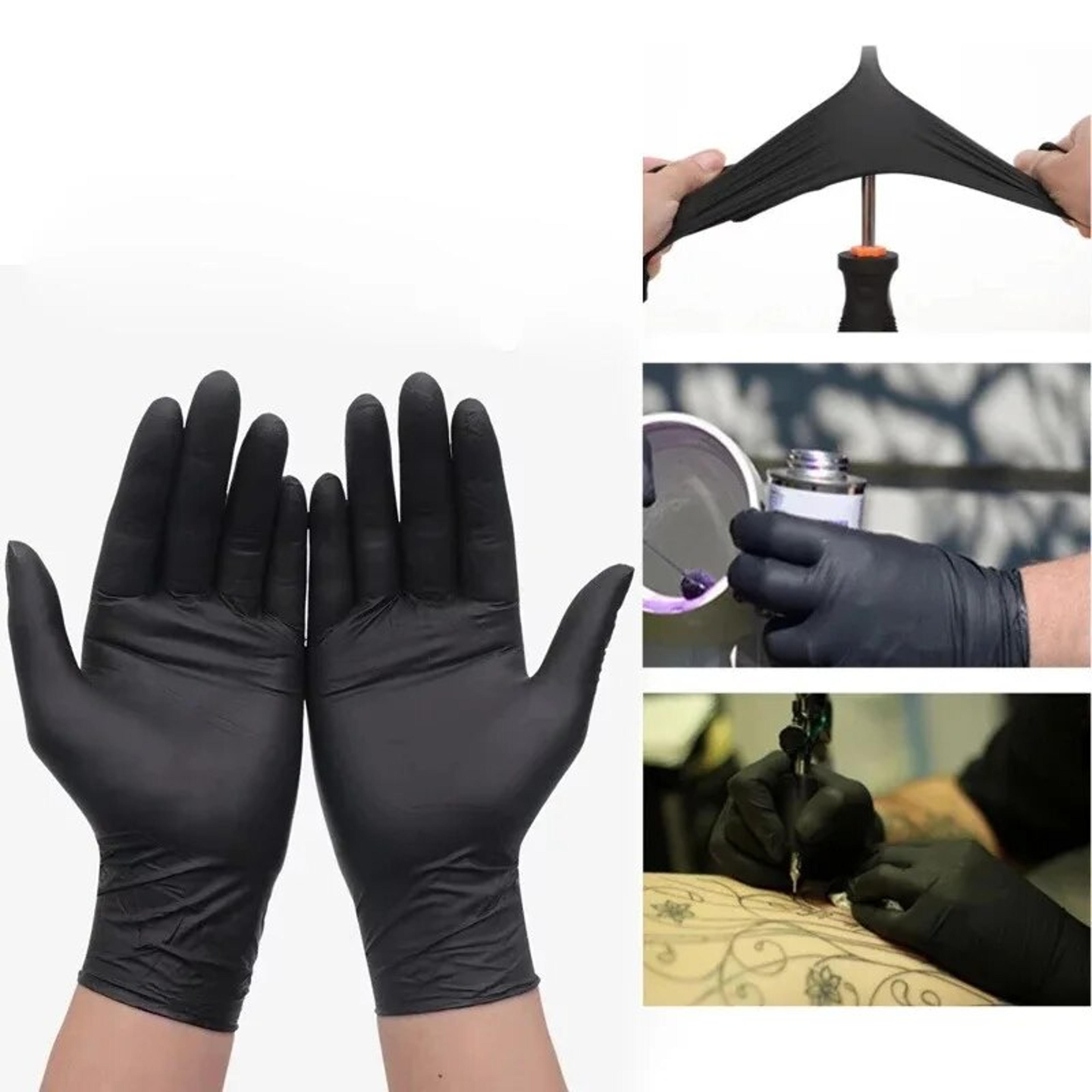thicker disposable black nitrile gloves: food grade, waterproof kitchen gloves for household cleaning and cooking
