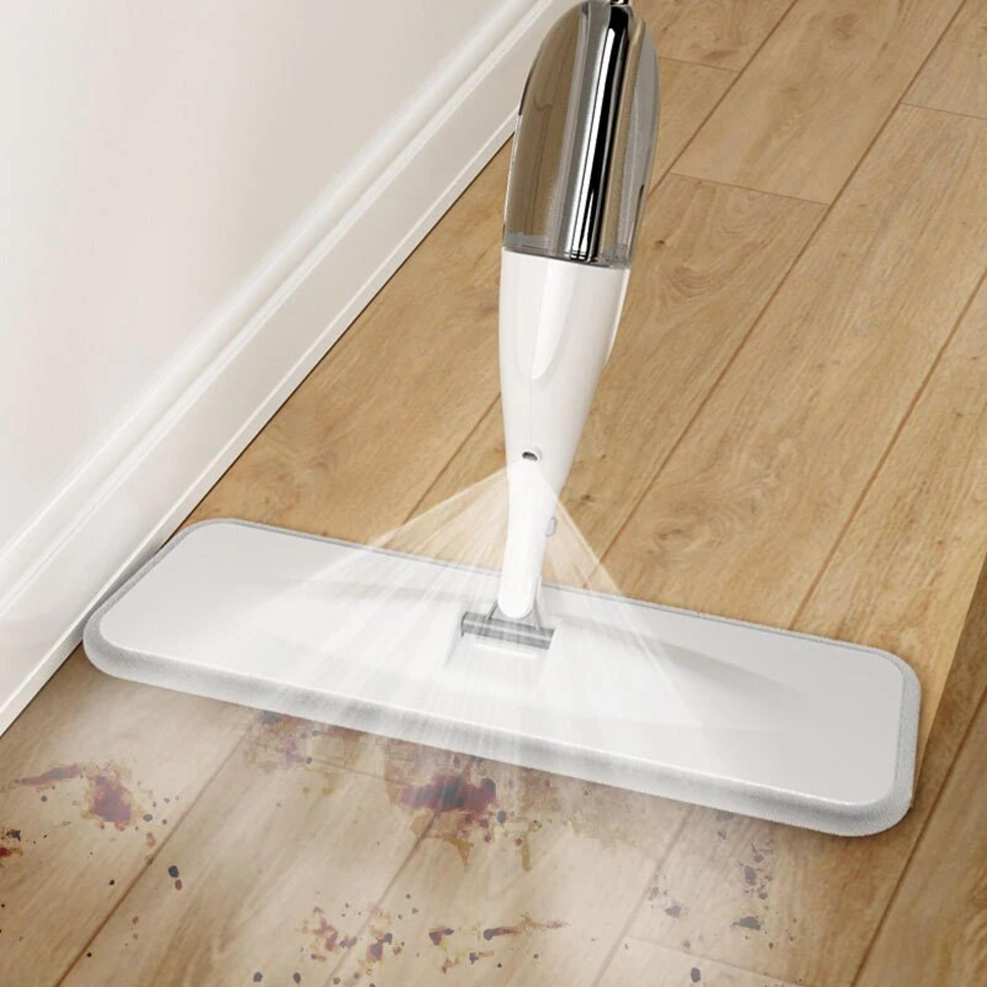 360 rotary spray mop: reusable microfiber cloth for kitchen tile floor cleaning