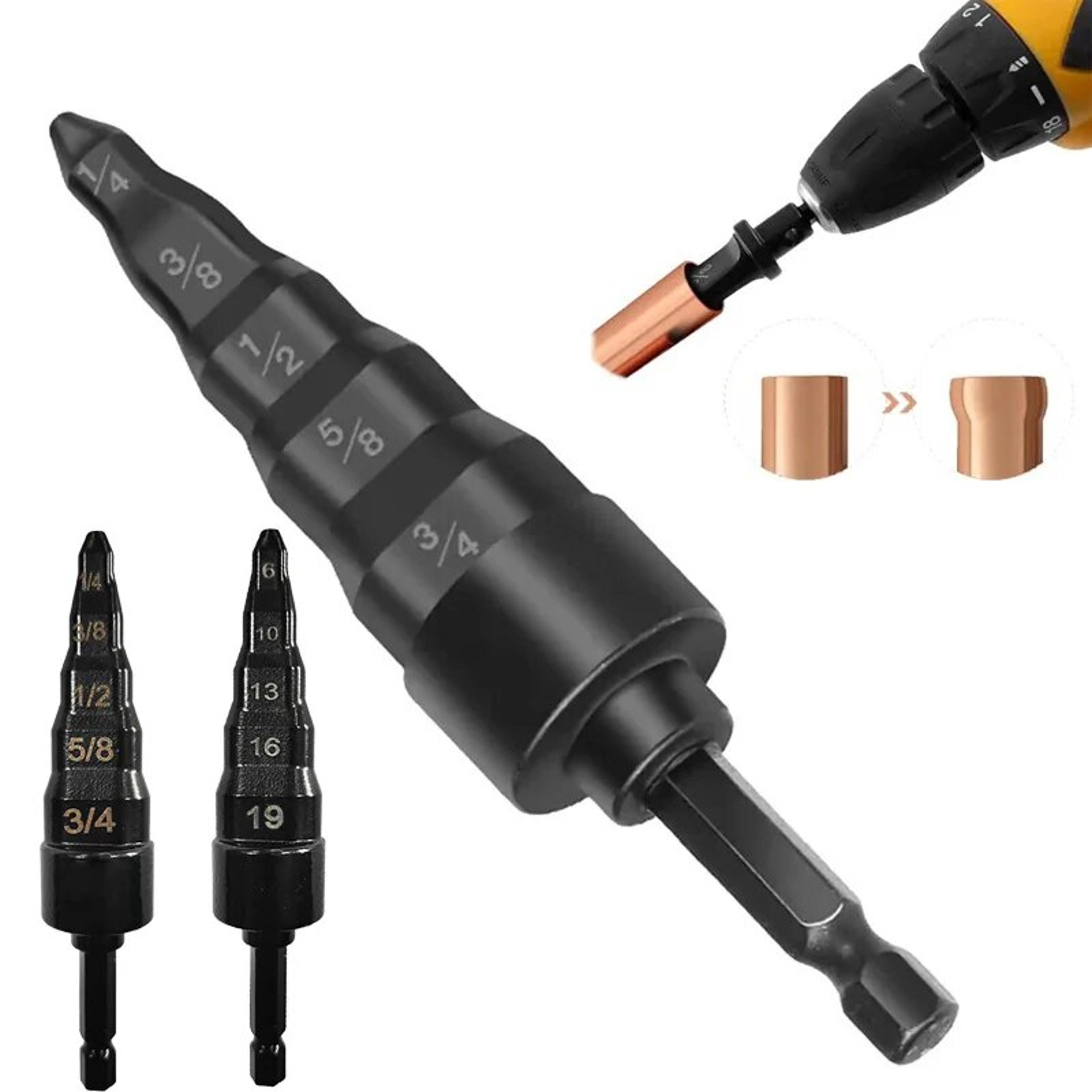 5-in-1 air conditioner copper pipe expander drill bit set for hvac repair