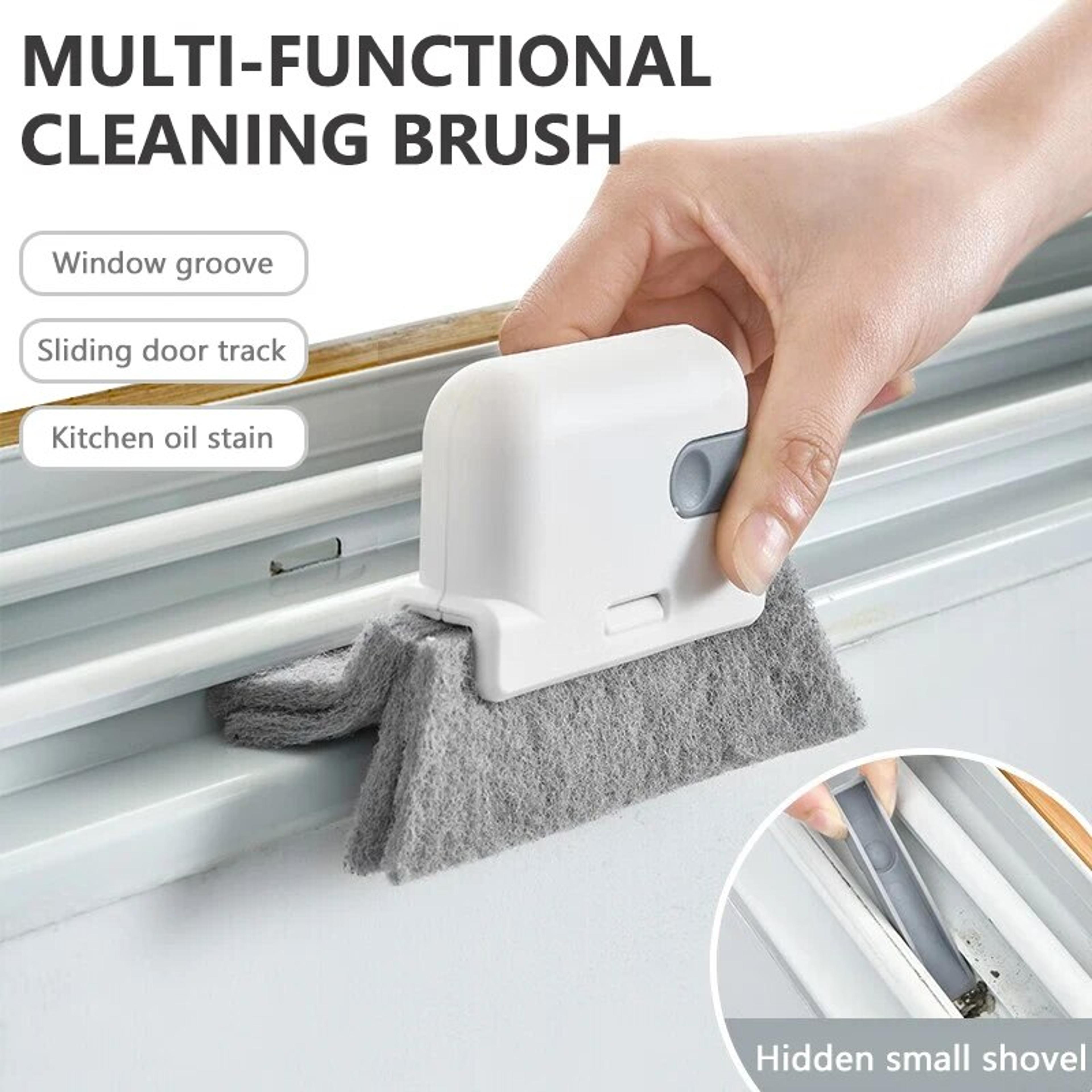 effective 2-in-1 door & window groove cleaning brush - sliding door track cleaner