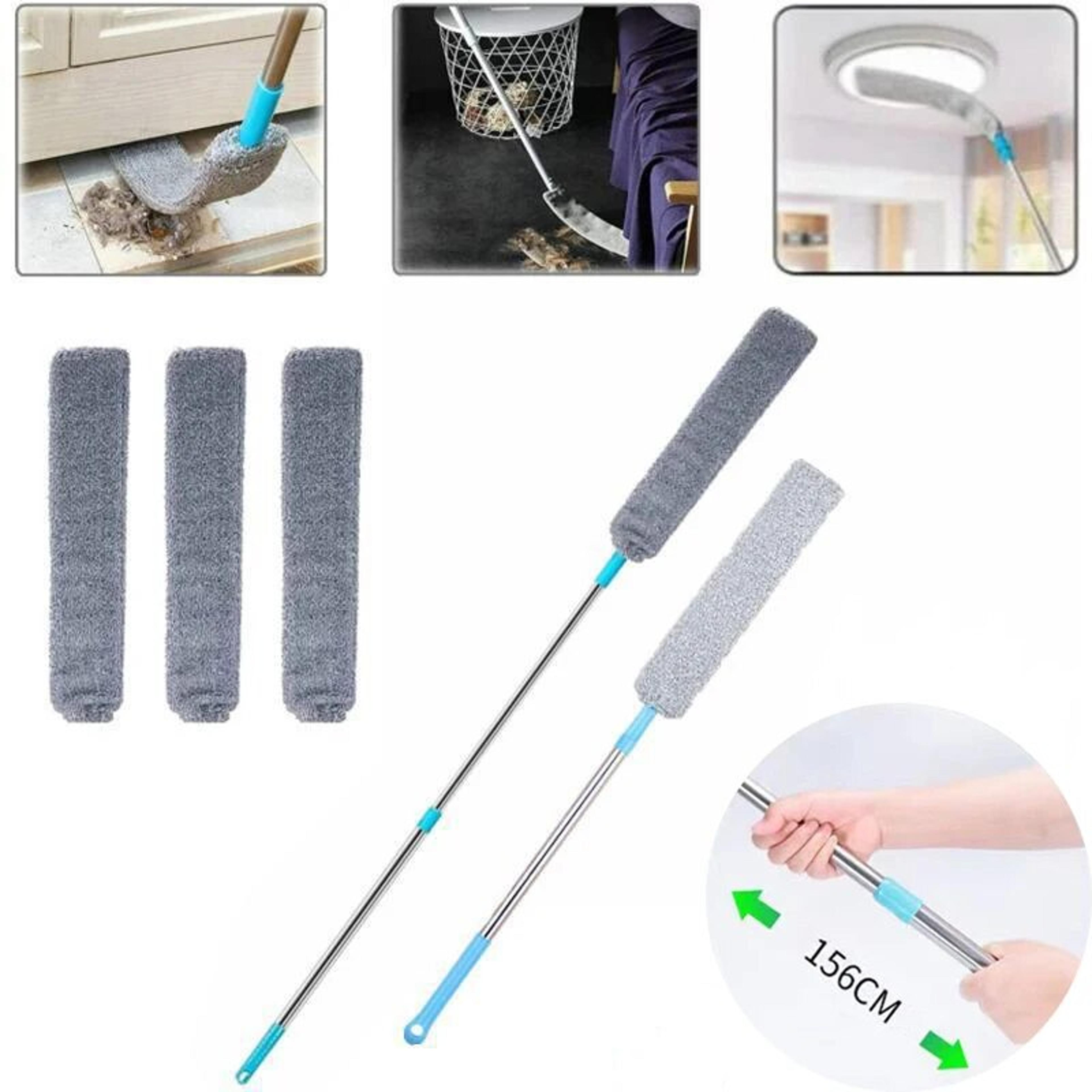 extendable telescopic duster set for ceiling lamp dust removal - long-handle cleaning tools
