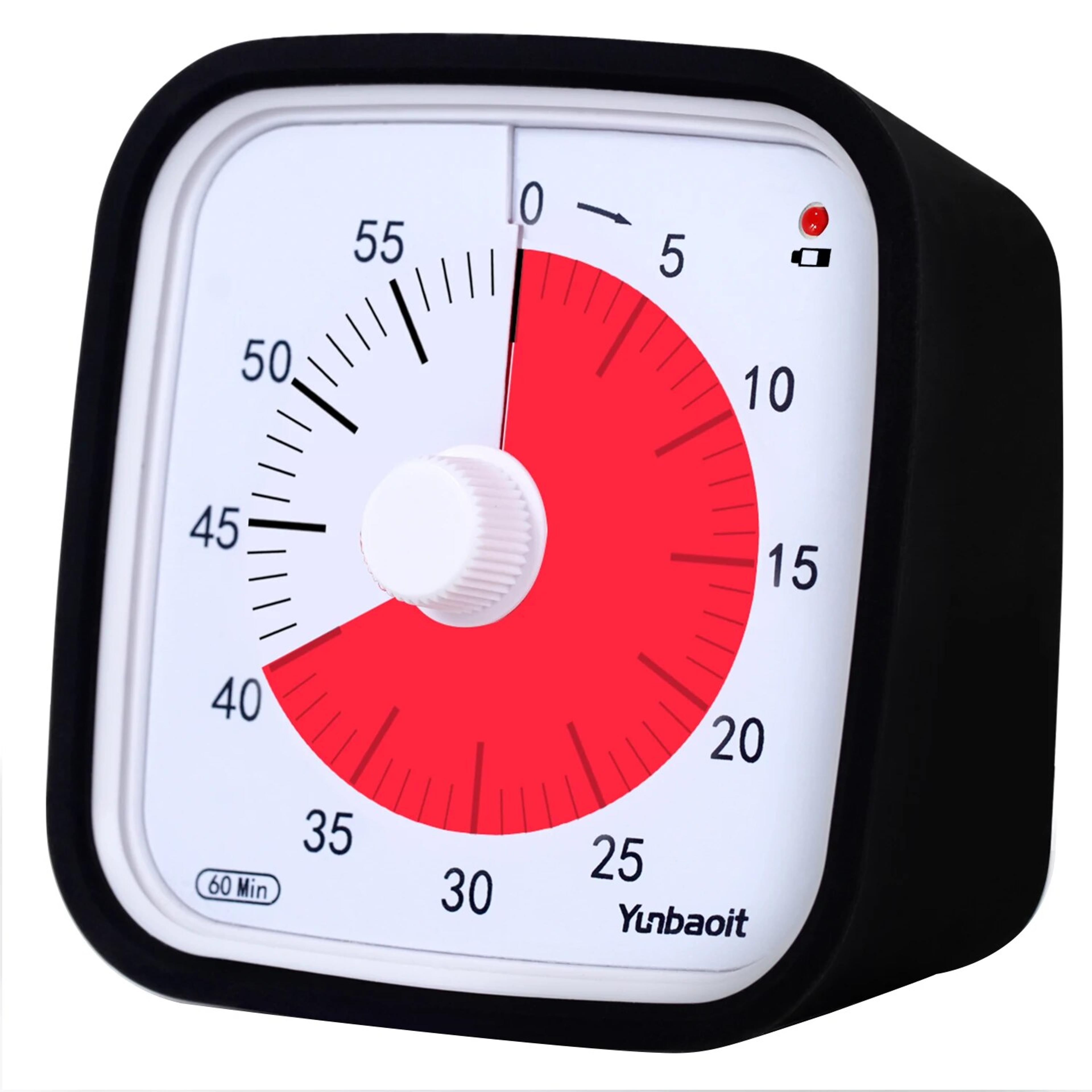 silent visual timer for kids,yunbaoit vt01 60 minute countdown clock with protective case for focus, study & classroom