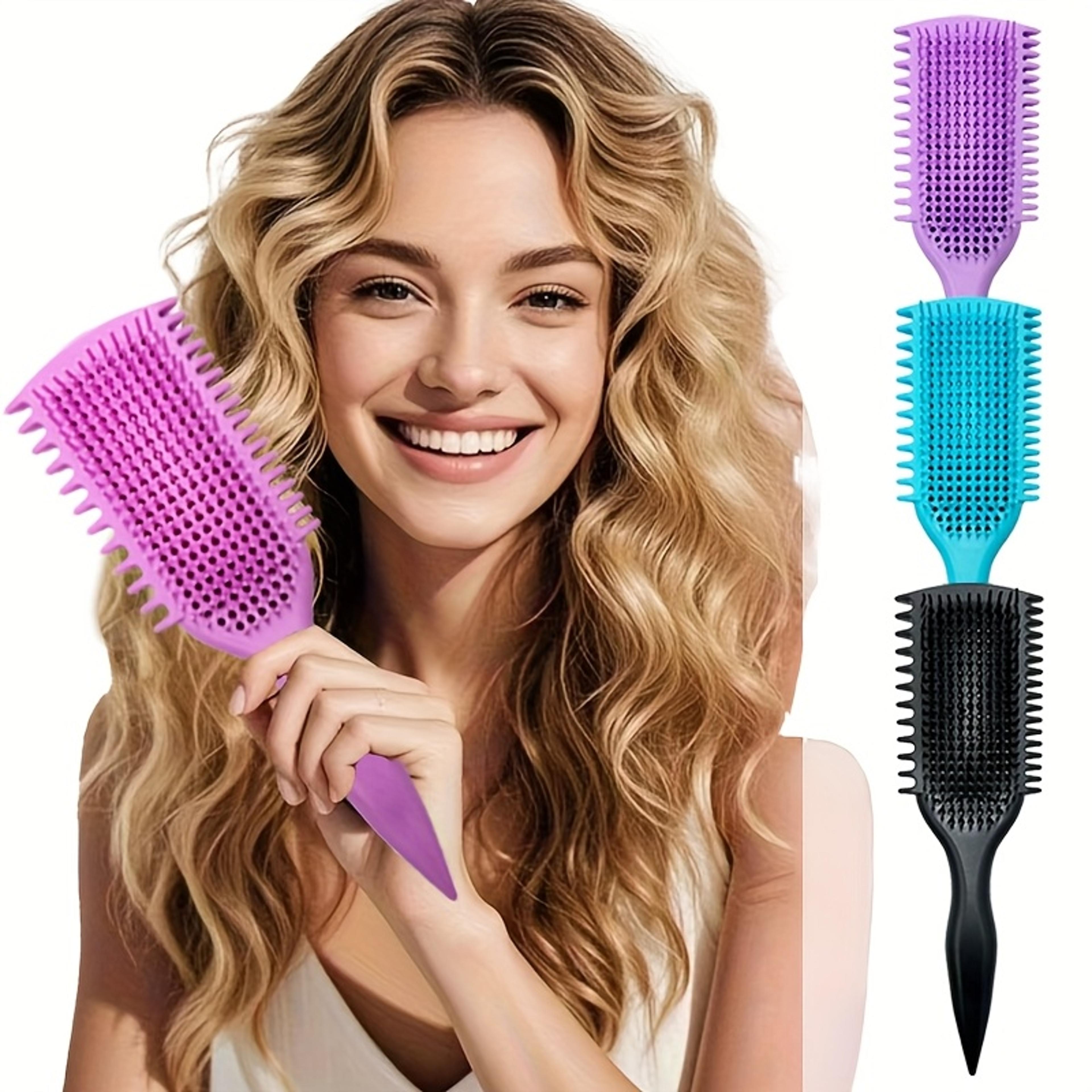 bouncy curling hair brush detangling comb with scalp massage for wet dry styling