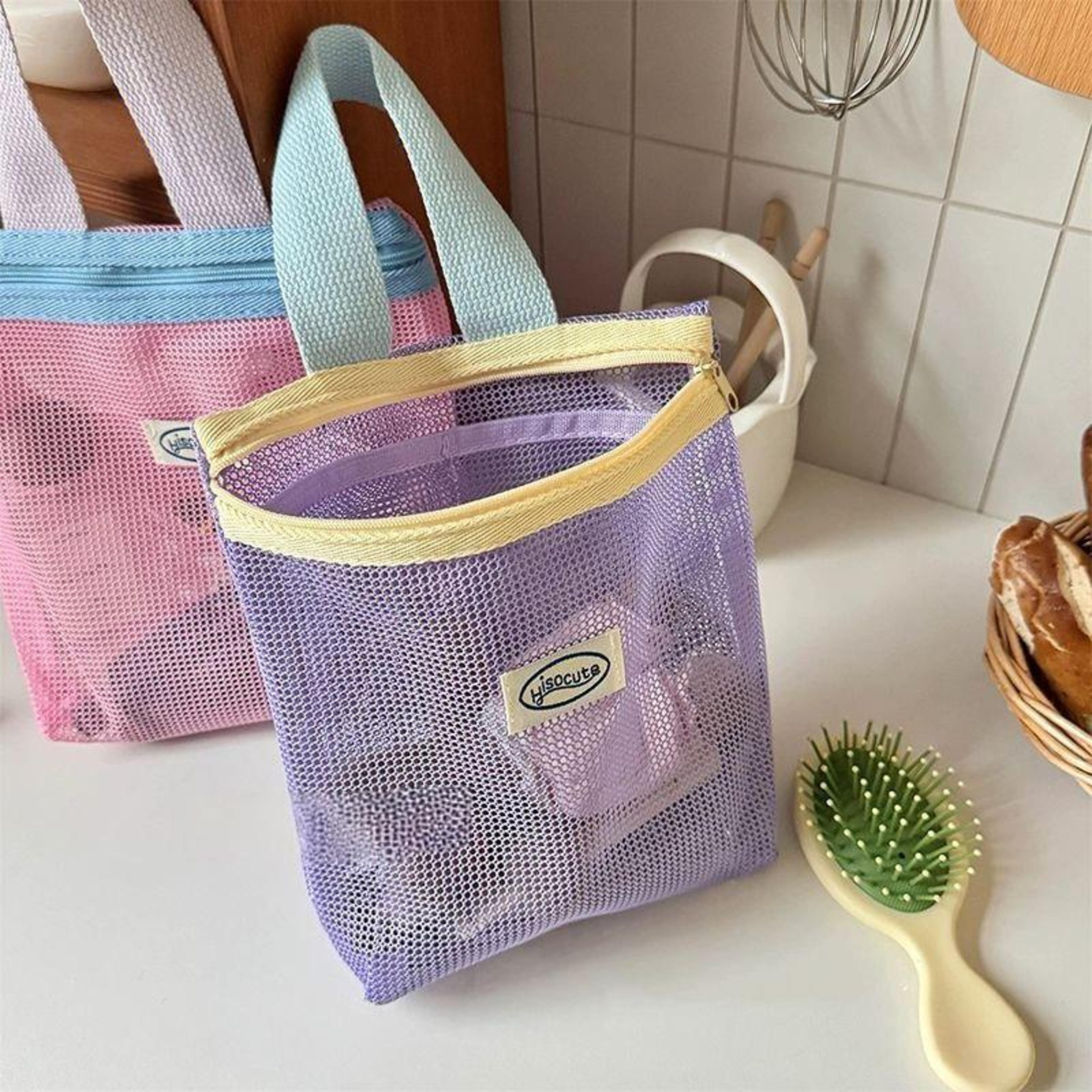 korean style mini tote organizer portable makeup pouch & travel storage bag for everyday essentials