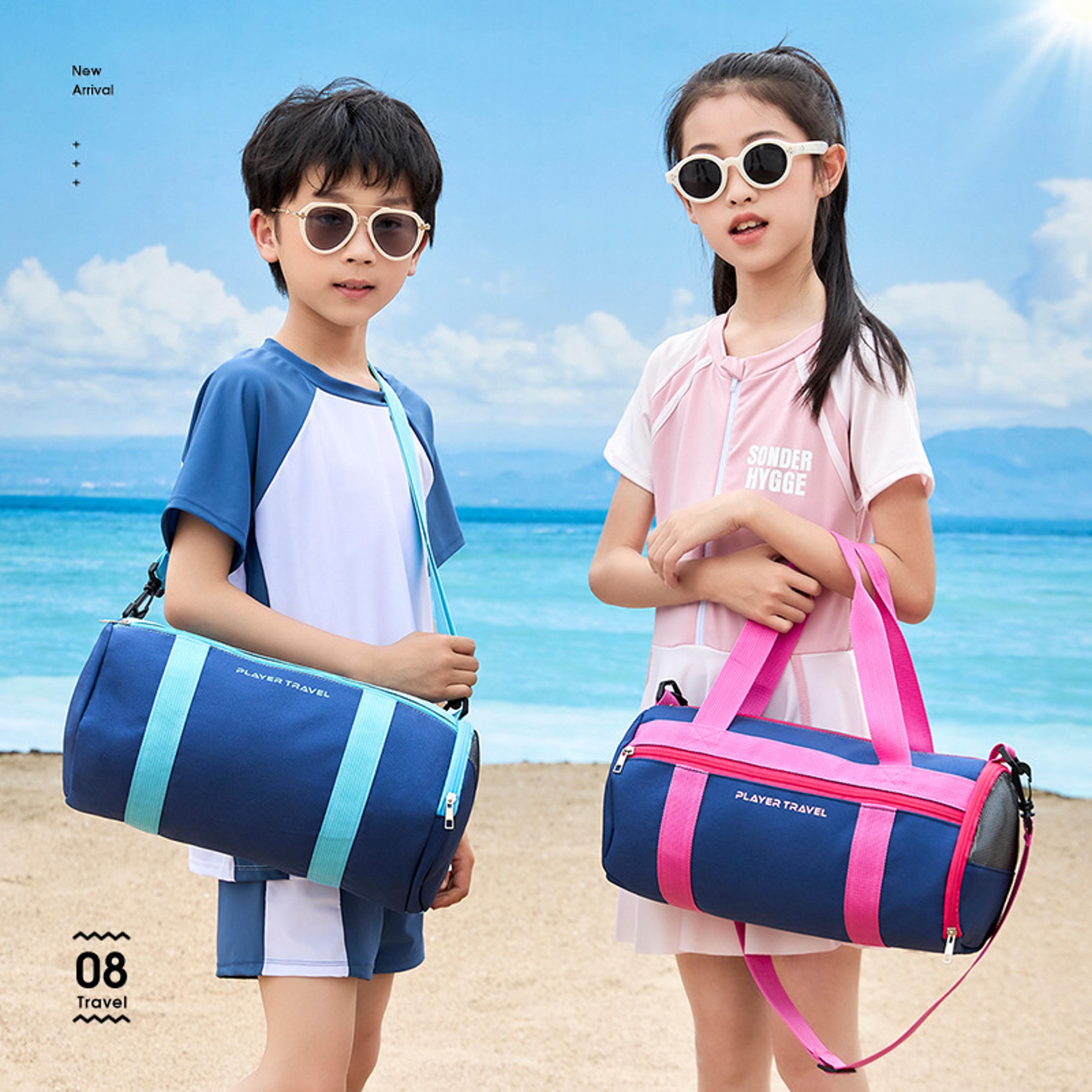 waterproof kids swim bag with wet dry separation large capacity pool storage bag