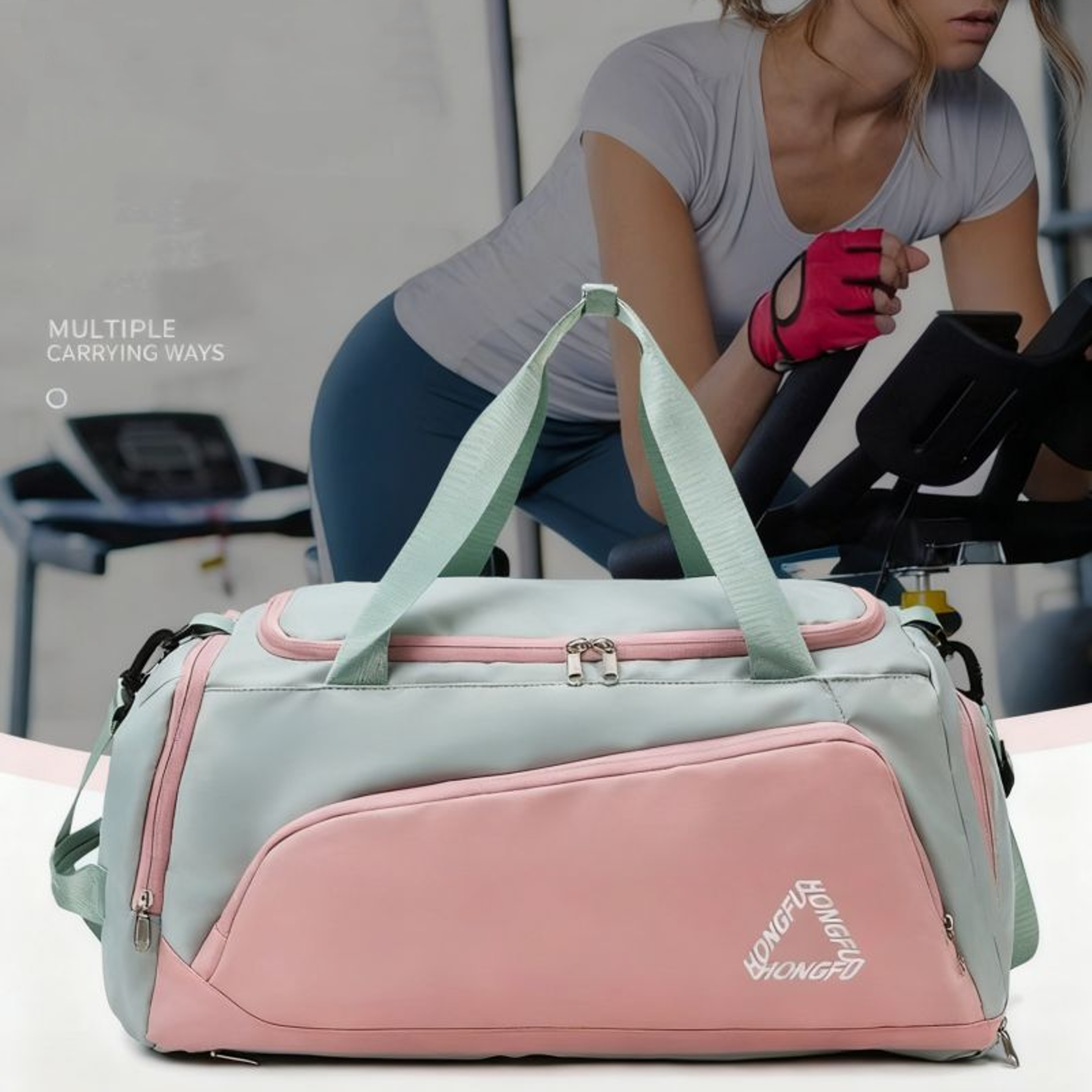 waterproof gym travel bag with shoe compartment and wet dry separation