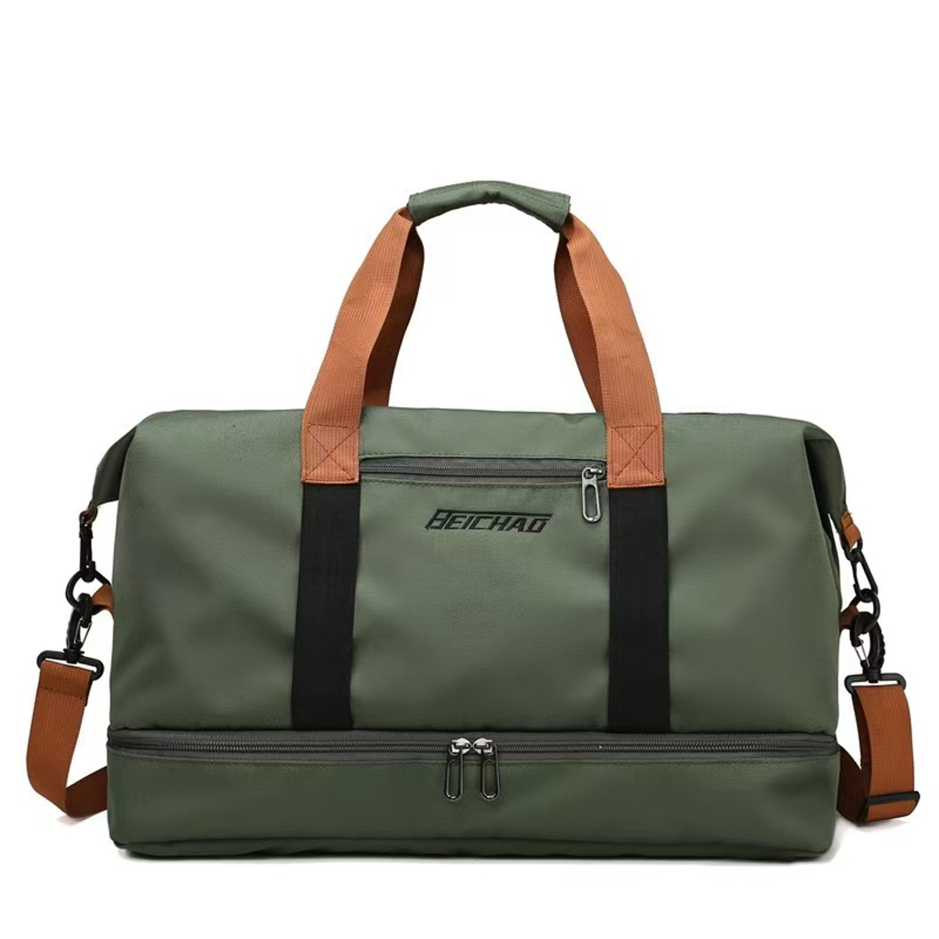large capacity travel gym bag carry on weekender duffel with shoulder strap