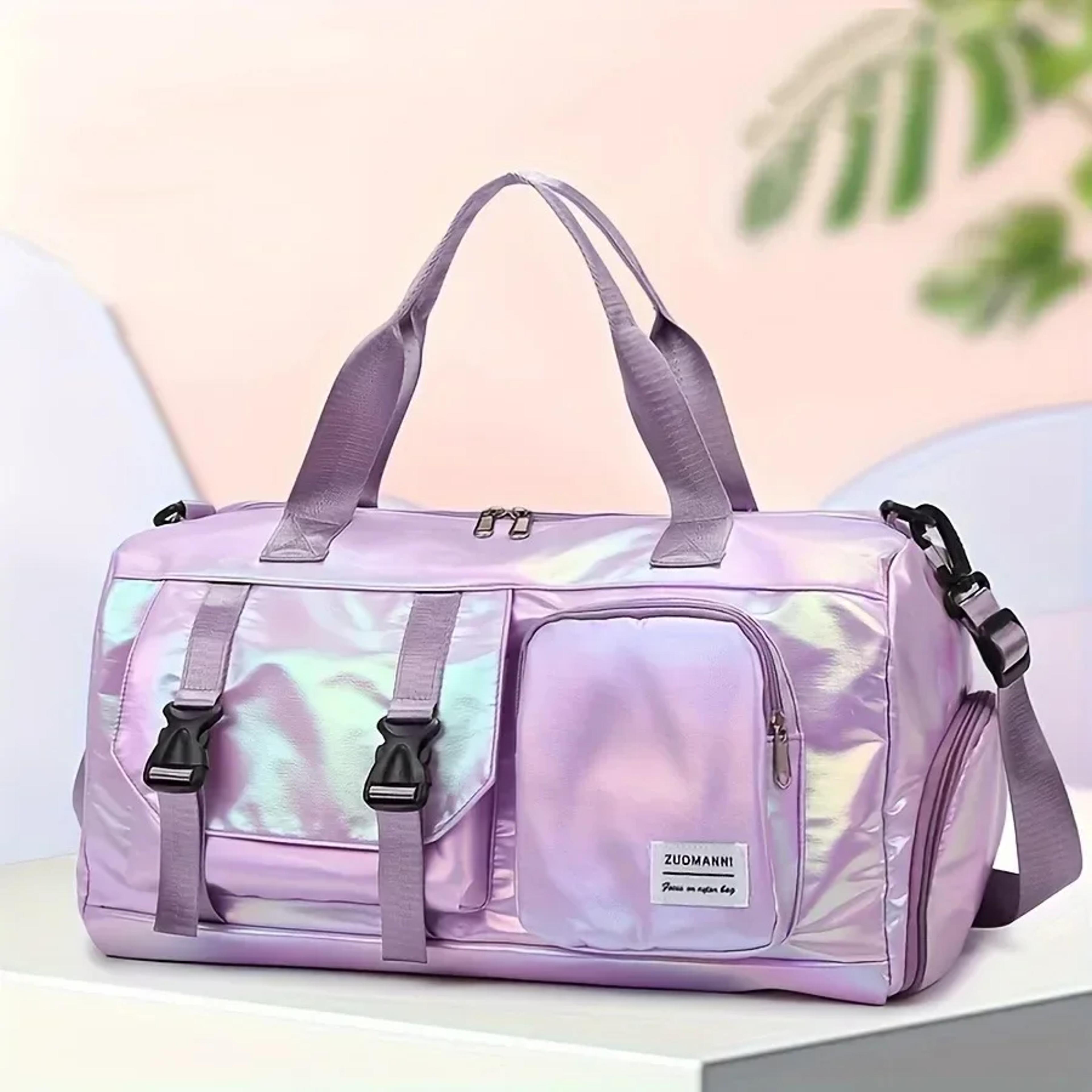 large capacity women travel duffel bag with shoe compartment gym weekender tote
