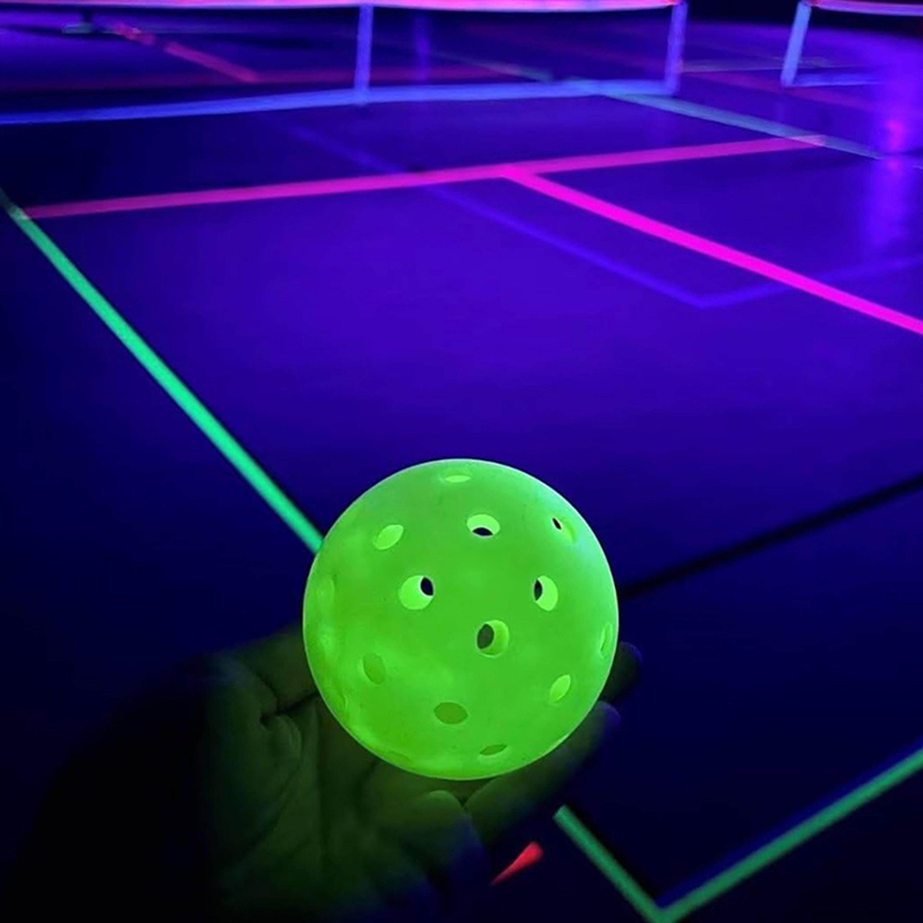 led glow pickleball balls for night play durable outdoor light up pickleball set