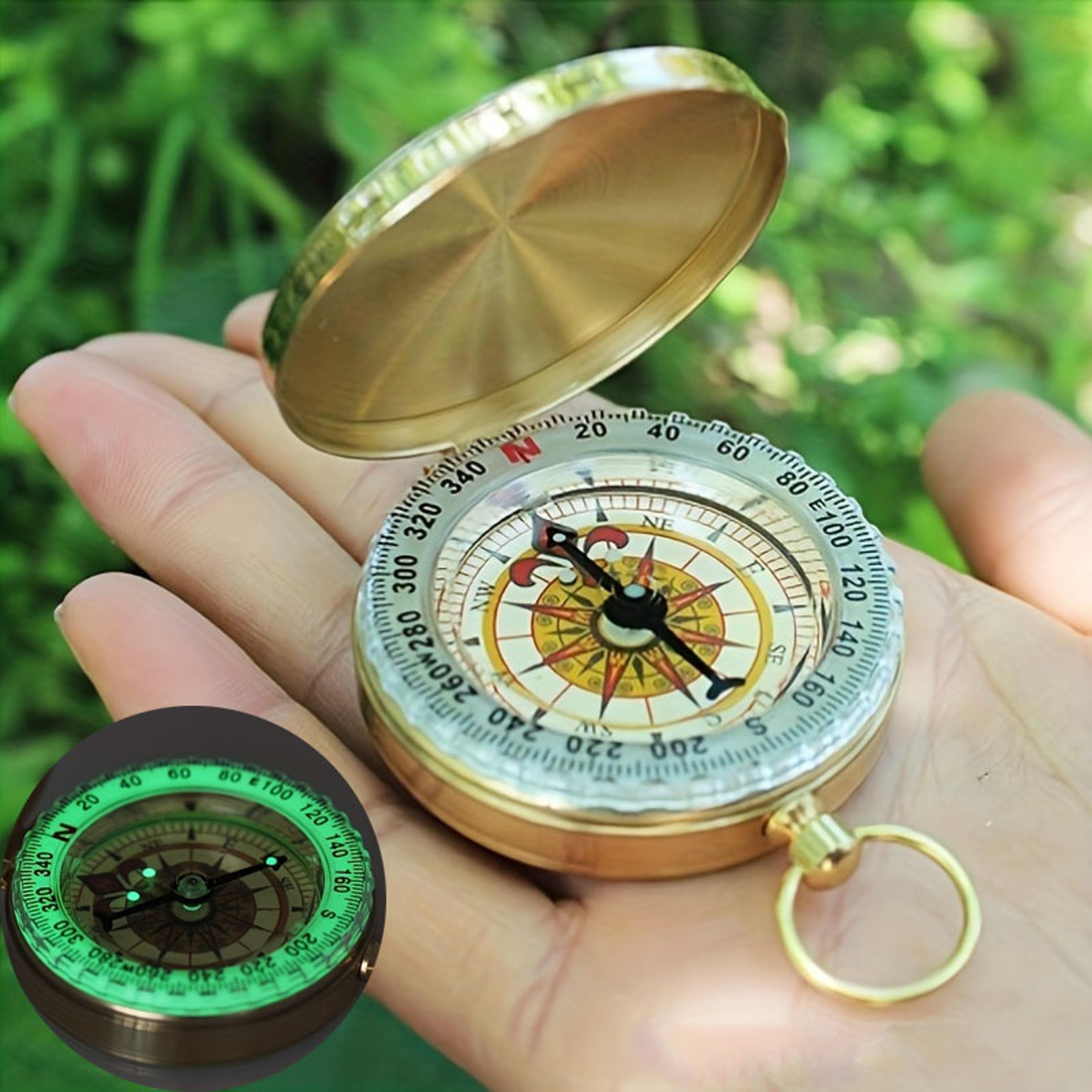 glow in the dark survival compass portable outdoor hiking navigation tool