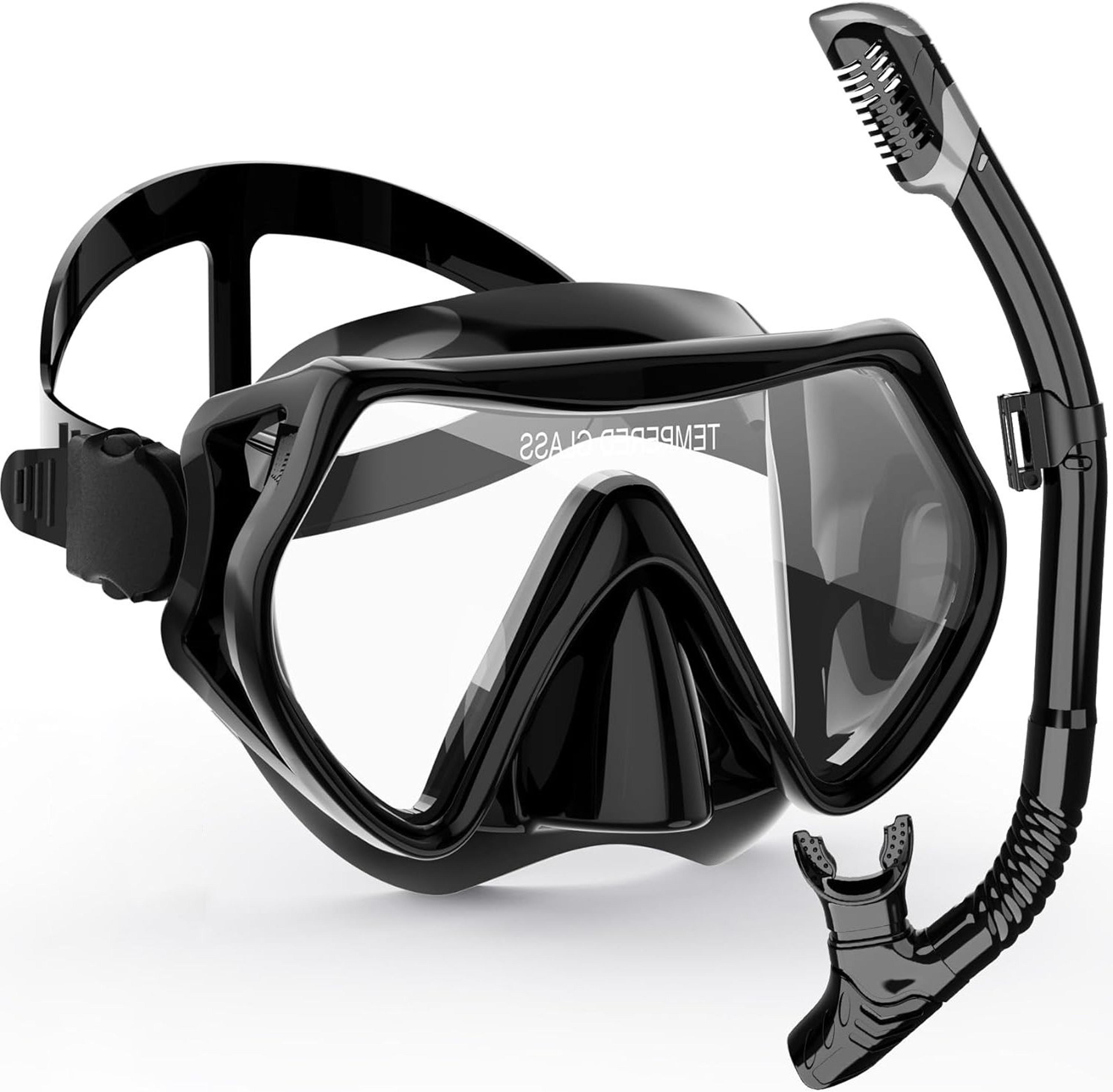 professional snorkeling mask set anti fog diving mask with dry snorkel silicone seal