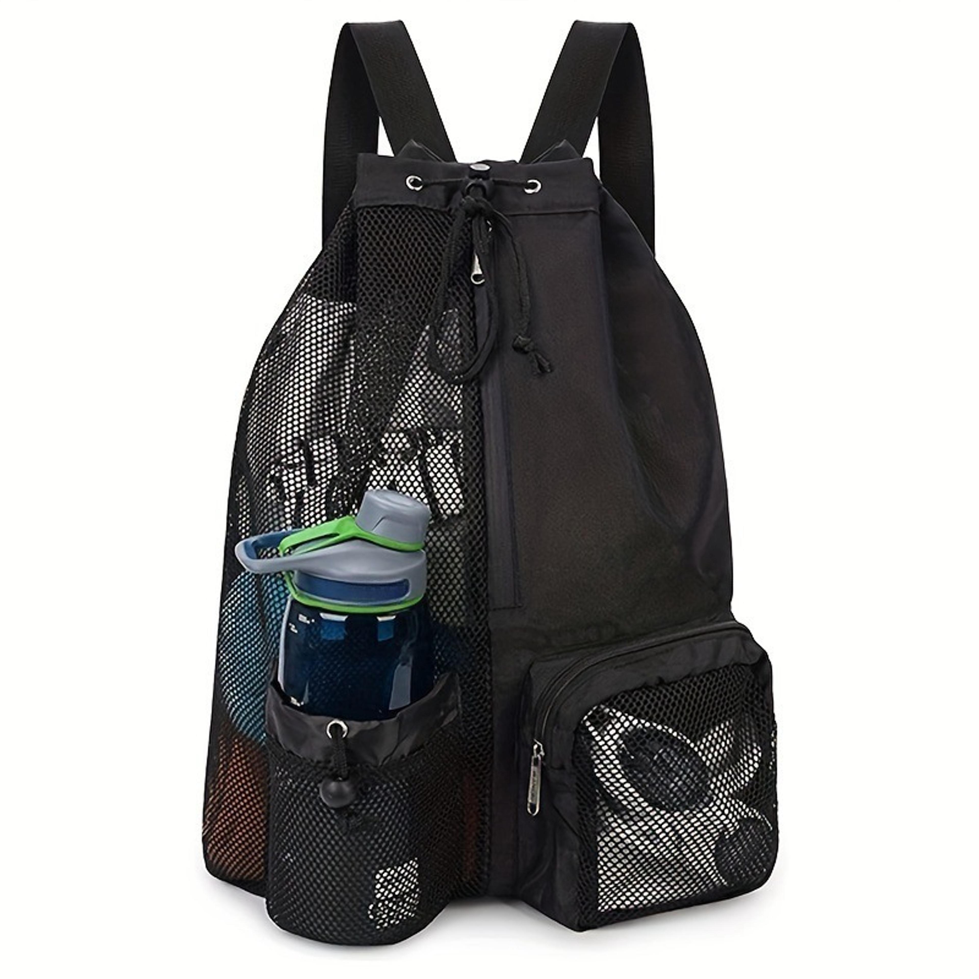 breathable mesh drawstring backpack wet dry swim gym beach bag