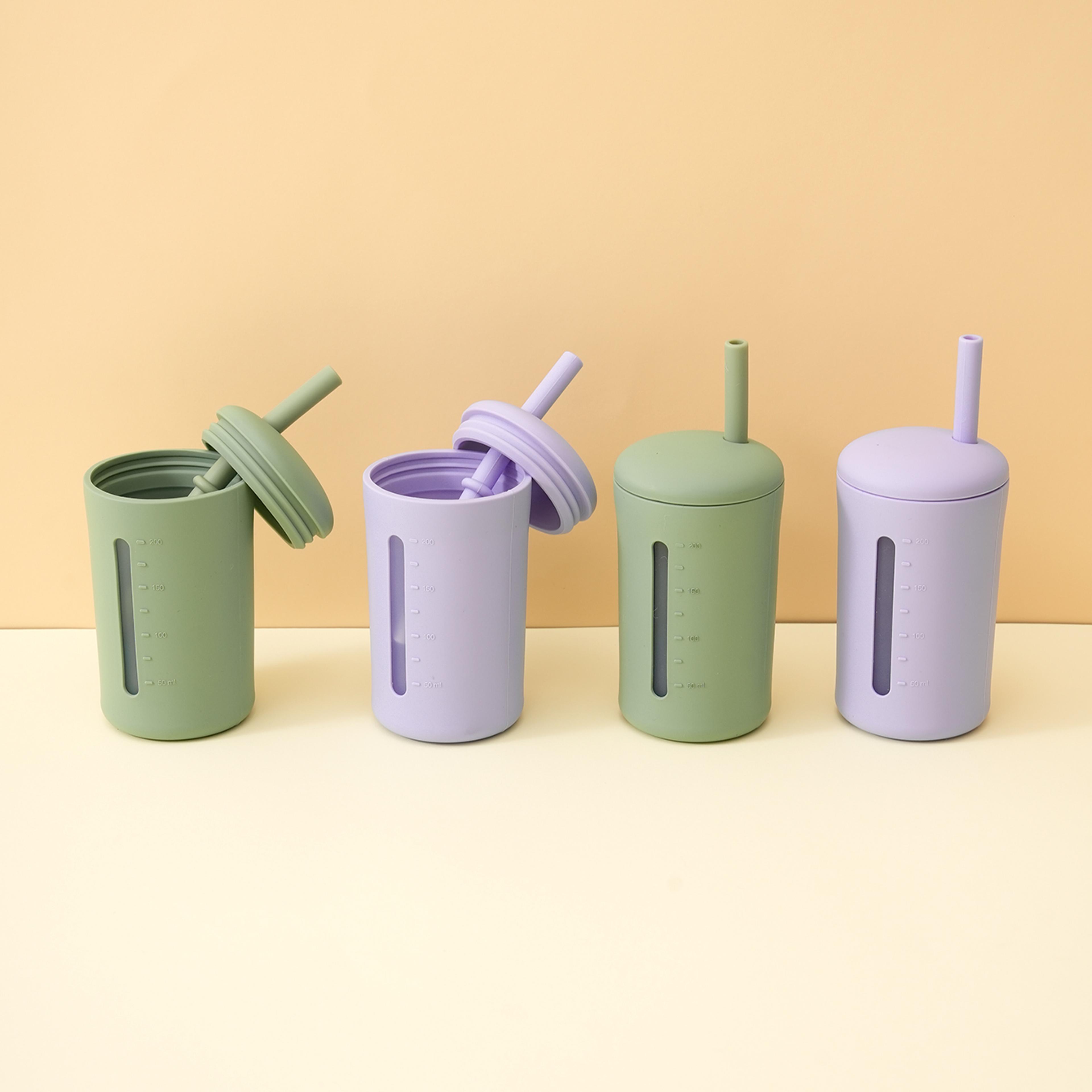 bpa free silicone straw cup for kids leak proof baby training sippy cup