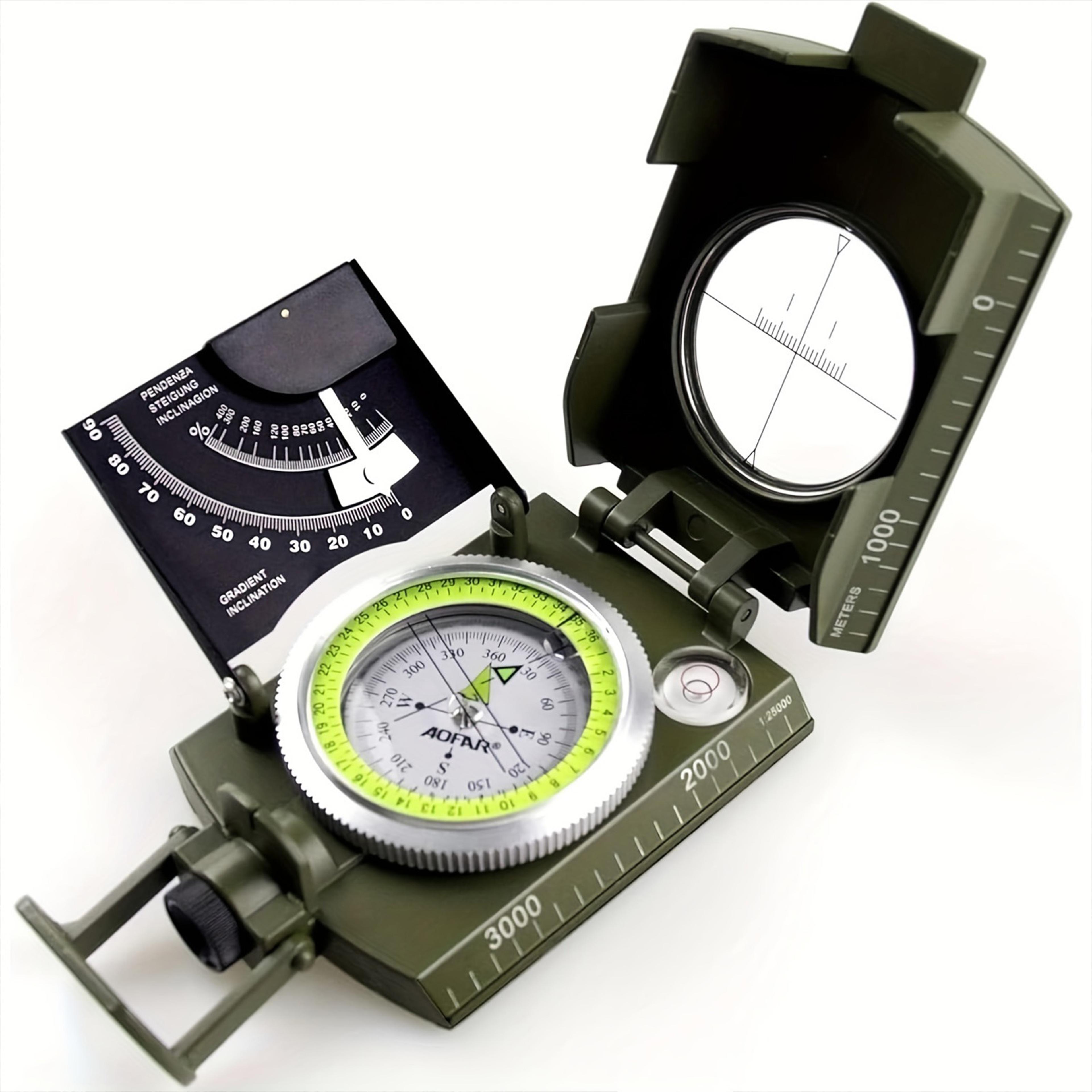 high precision lensatic compass portable outdoor navigation tool with luminous dial