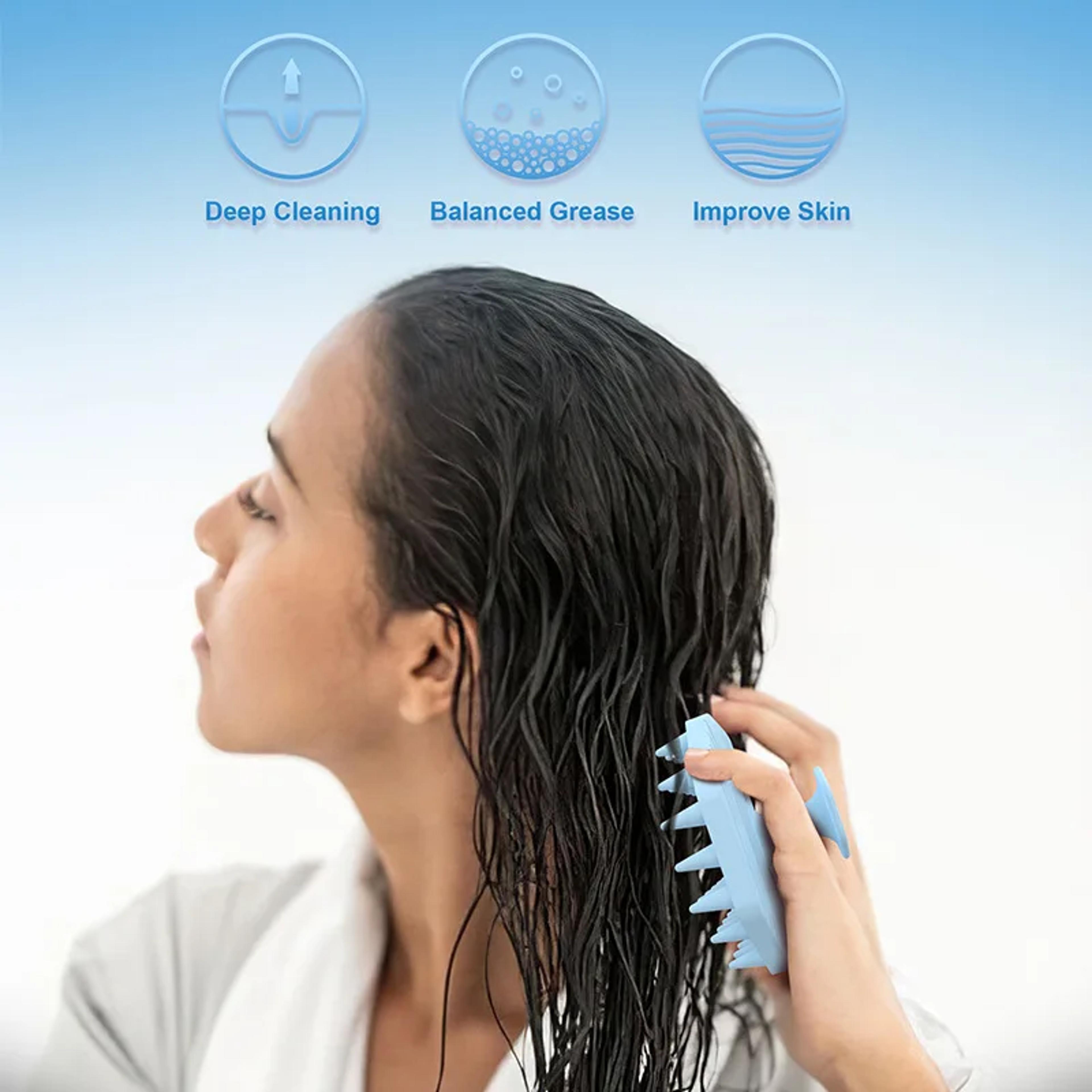 silicone scalp massager shampoo brush for deep clean hair care