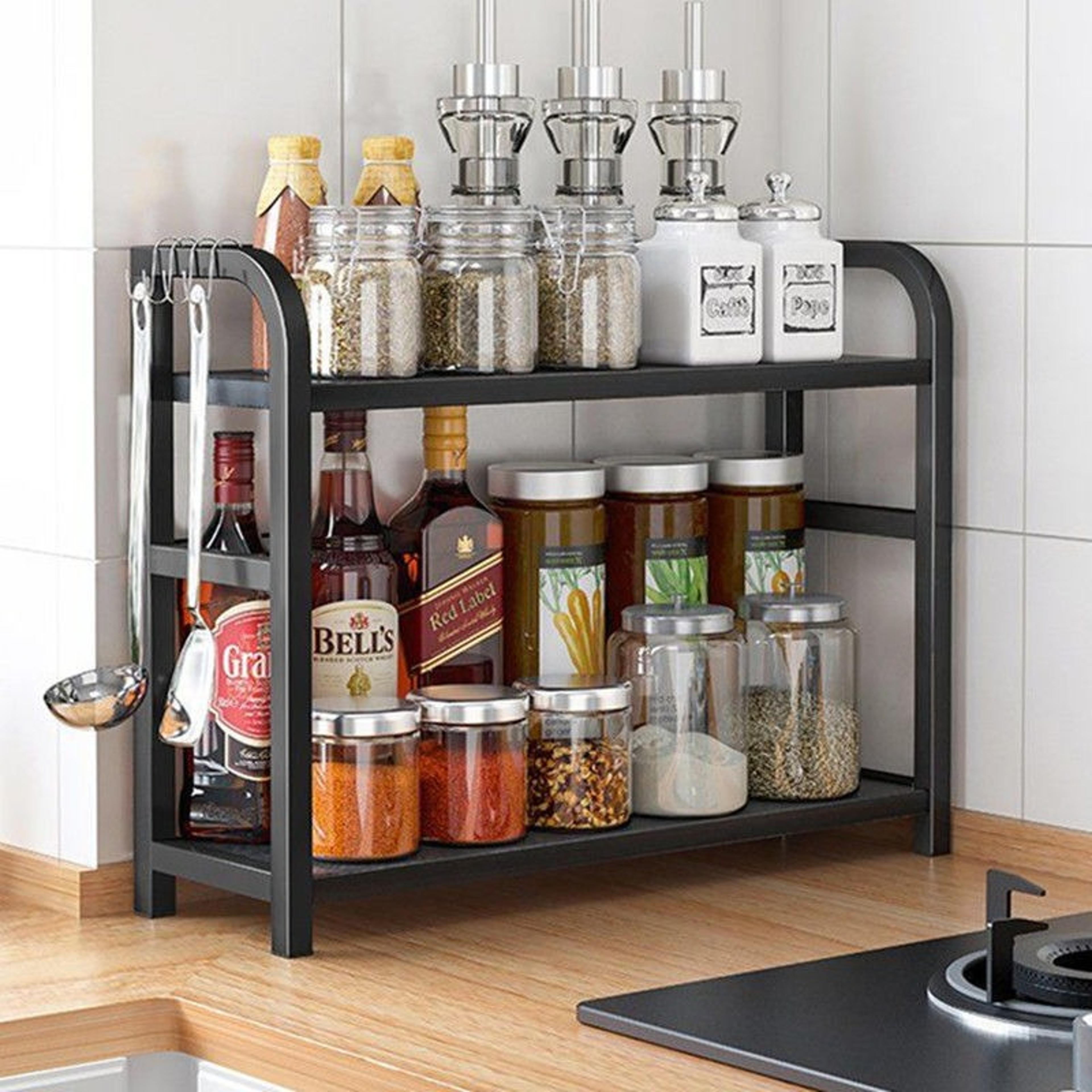 kitchen countertop organizer rack multi purpose storage shelf for bathroom bedroom