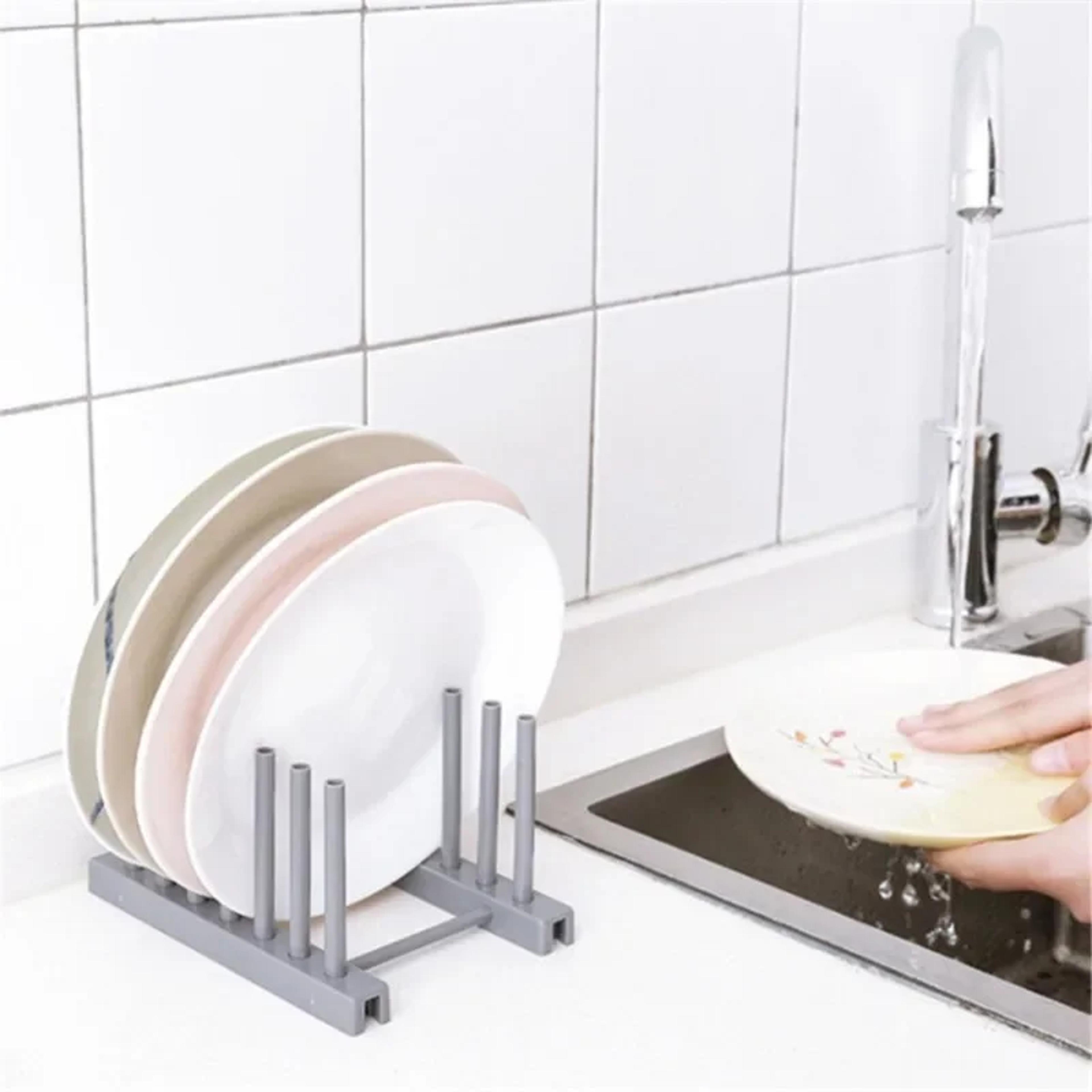 space saving dish drainer rack kitchen plate organizer with pot lid holder
