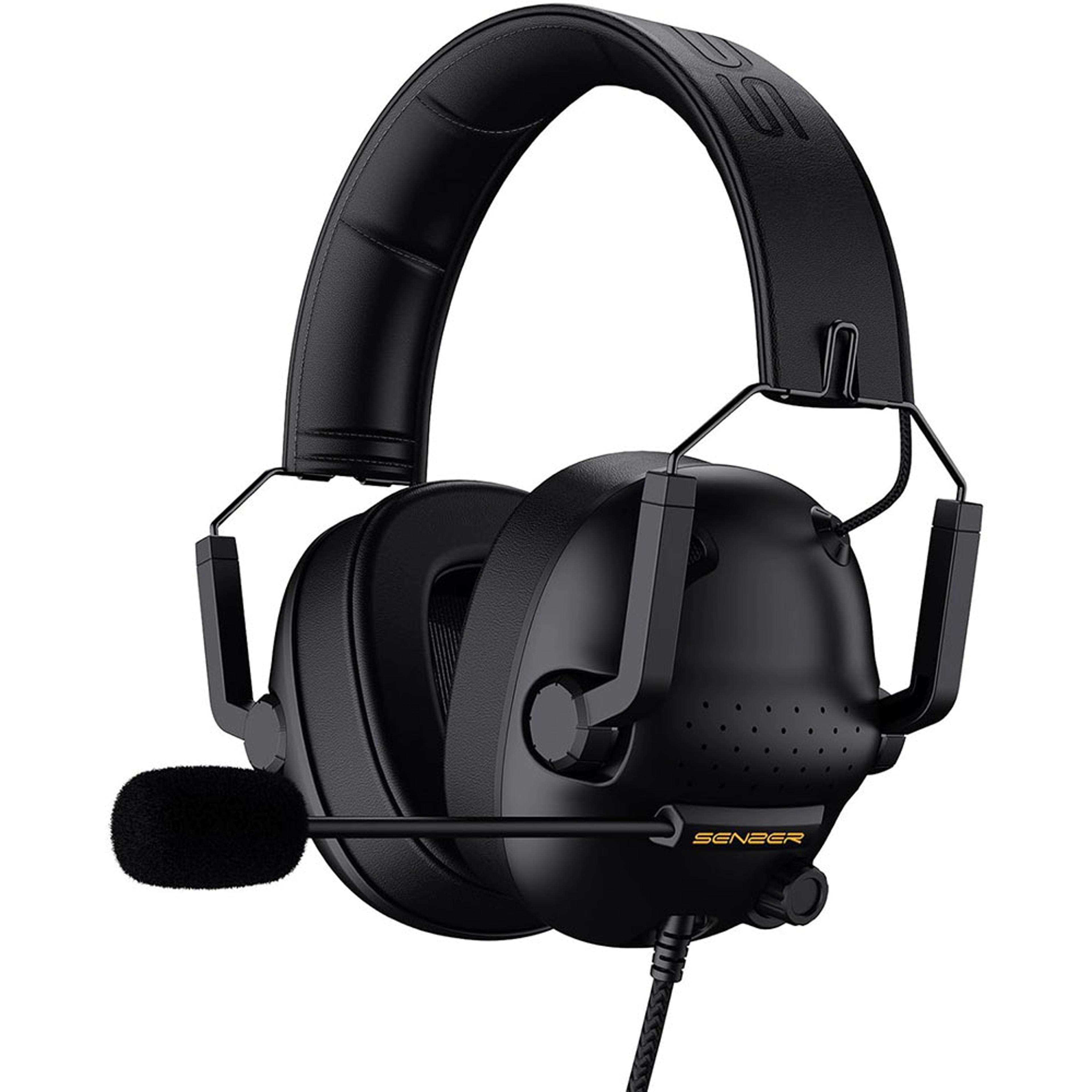 wired gaming headset with mic for pc xbox ps noise isolating stereo headphones