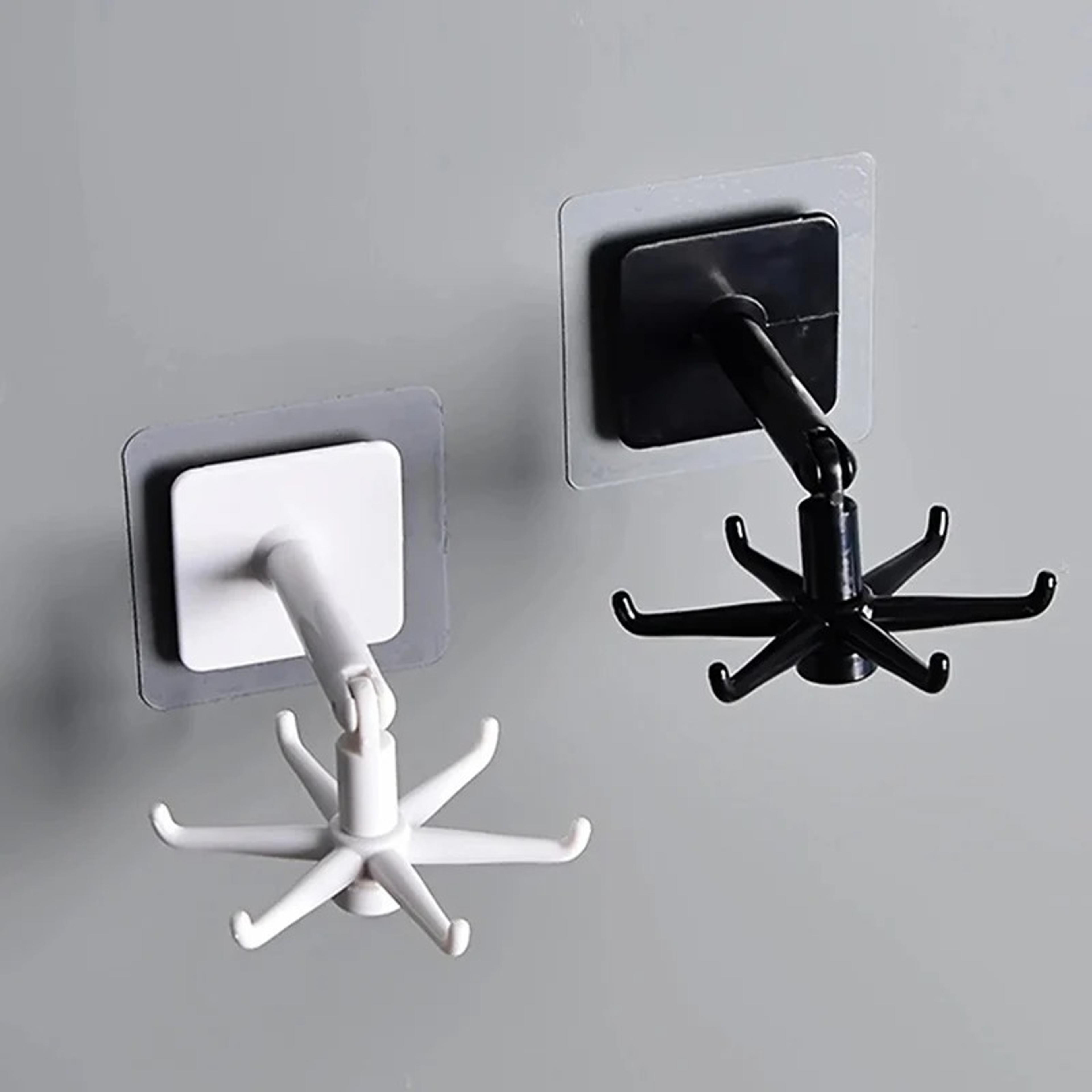 rotating wall hook rack no drill kitchen storage organizer