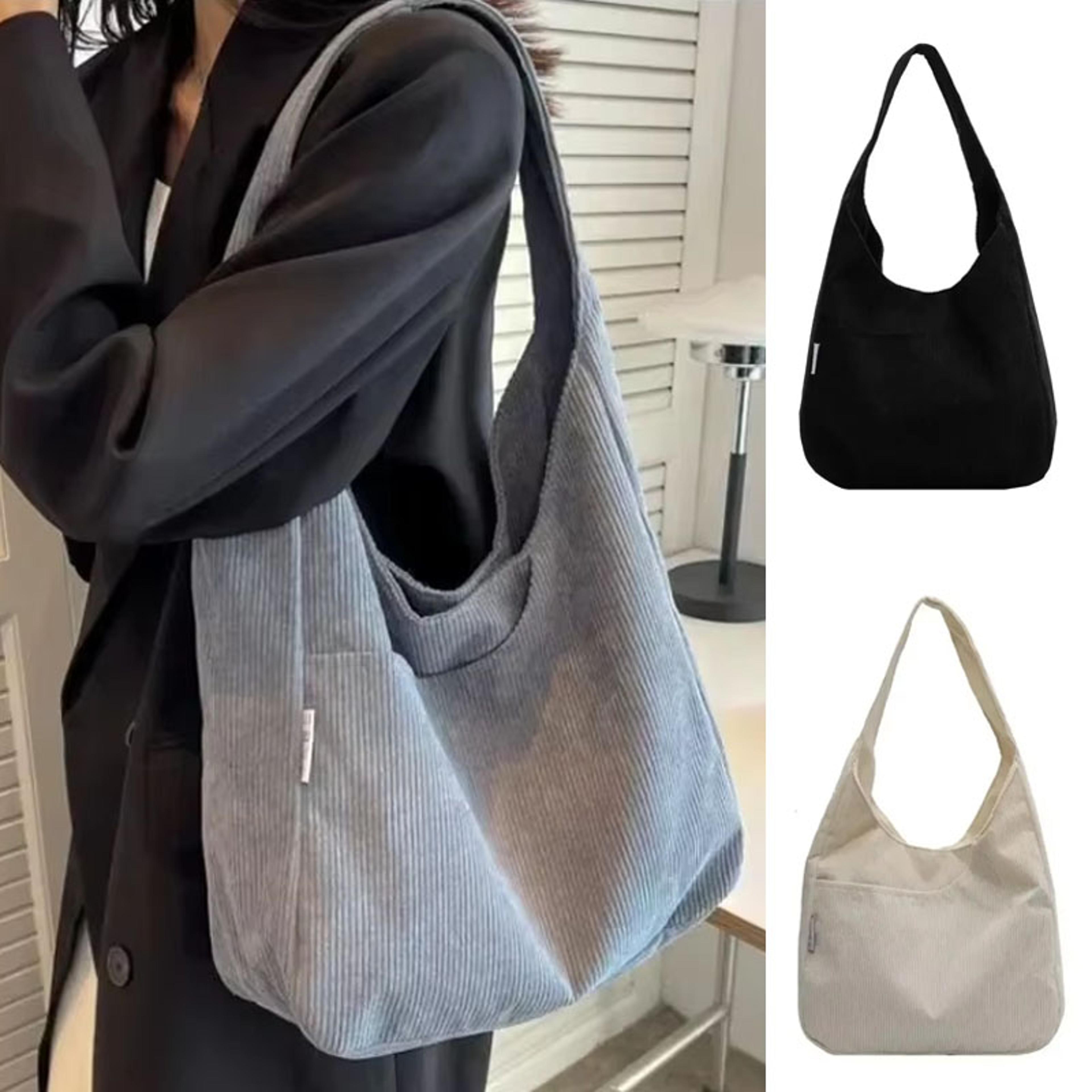 corduroy canvas tote bag for women large capacity shoulder shopper