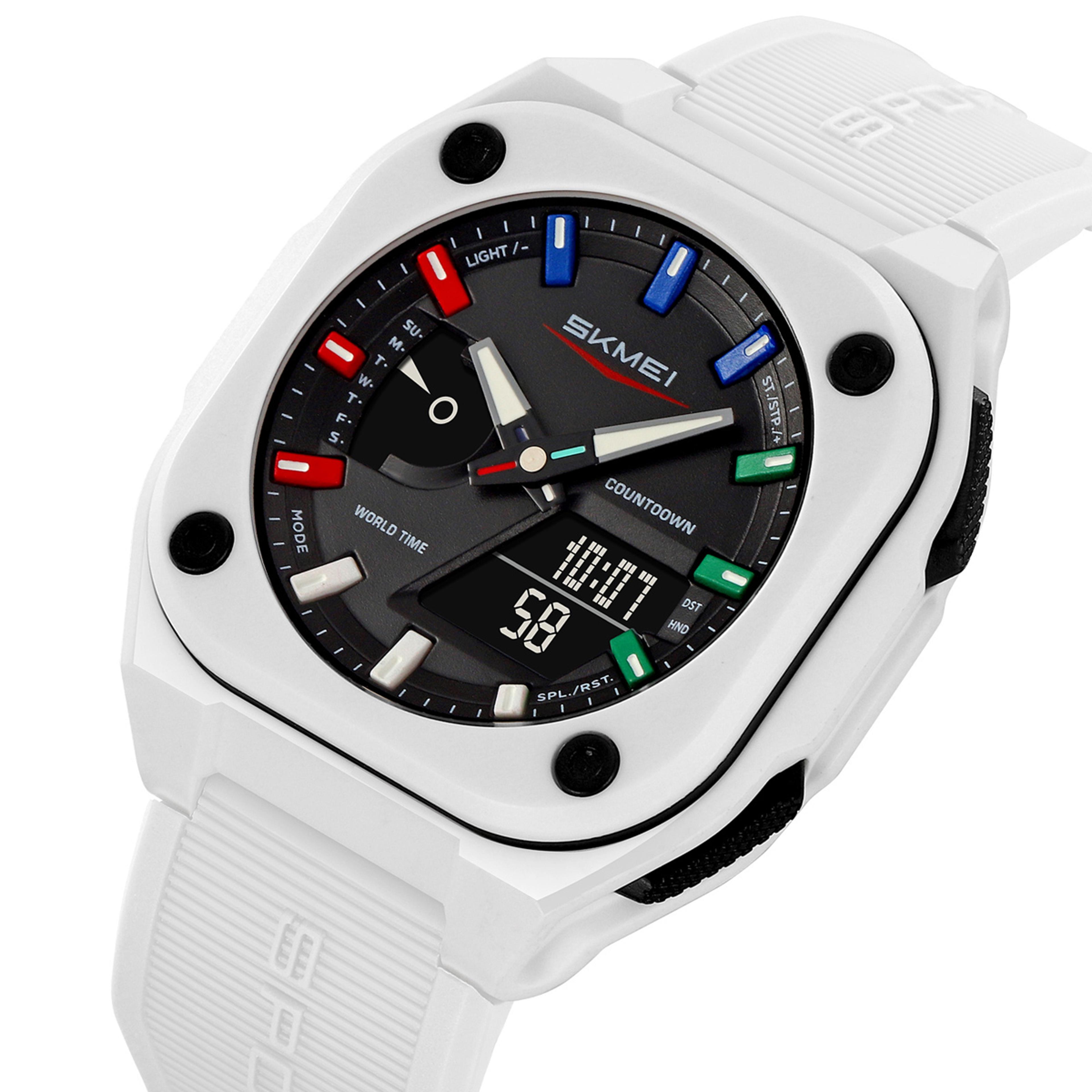 digital sports watch with alarms waterproof led chrono wristwatch for men & women