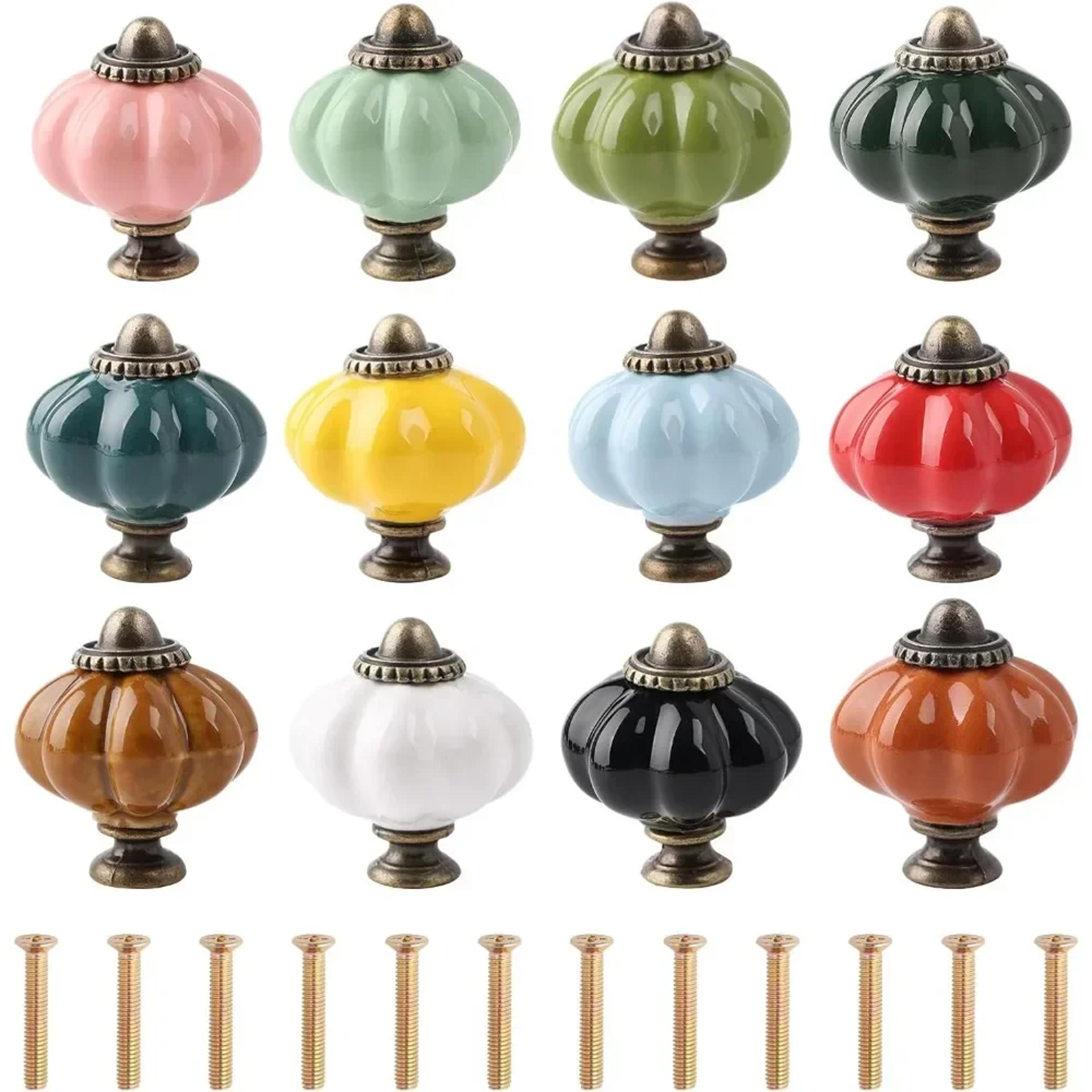 ceramic pumpkin cabinet knobs decorative kitchen drawer pulls for cabinets & dressers