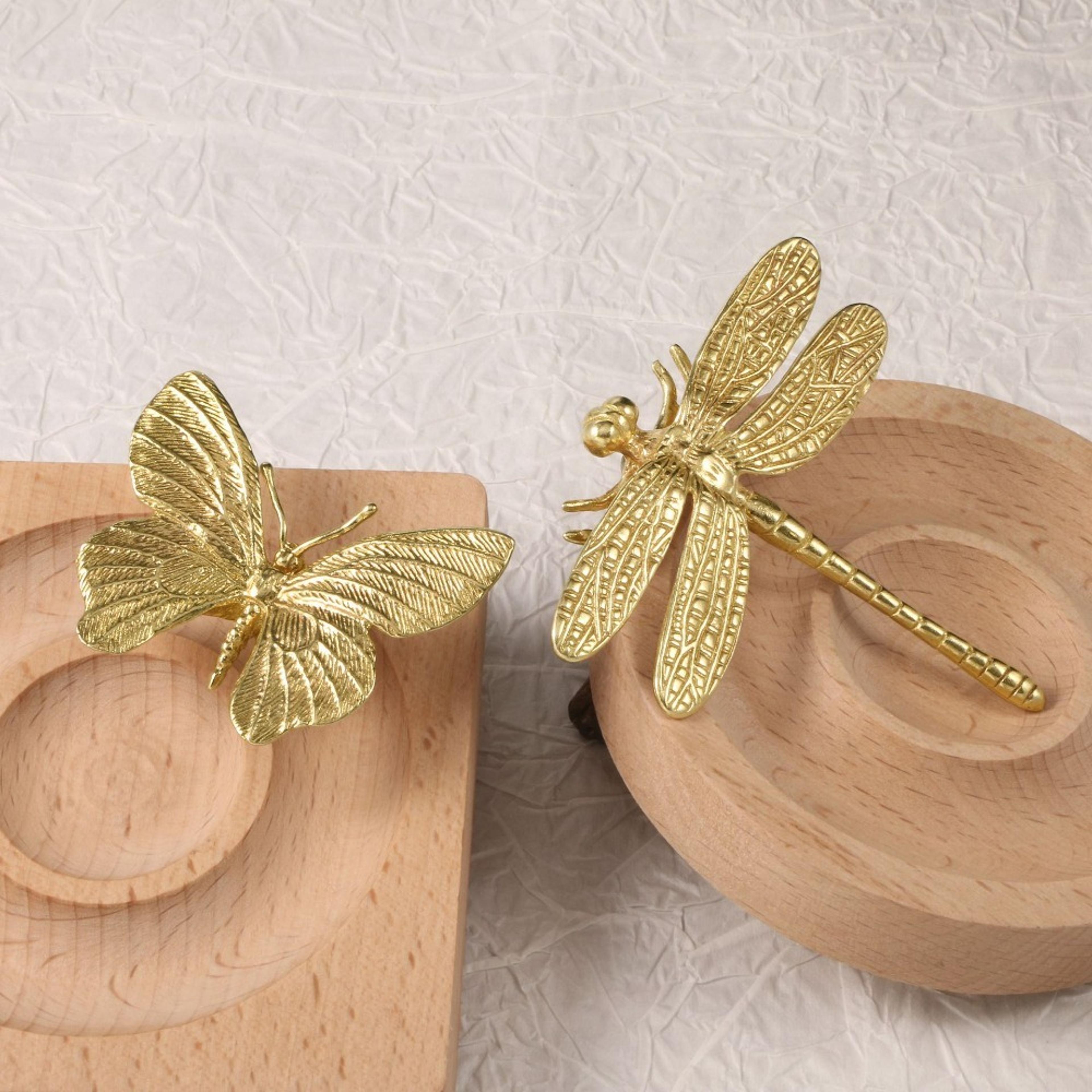 vintage brass butterfly cabinet knob antique drawer pull decorative furniture handle