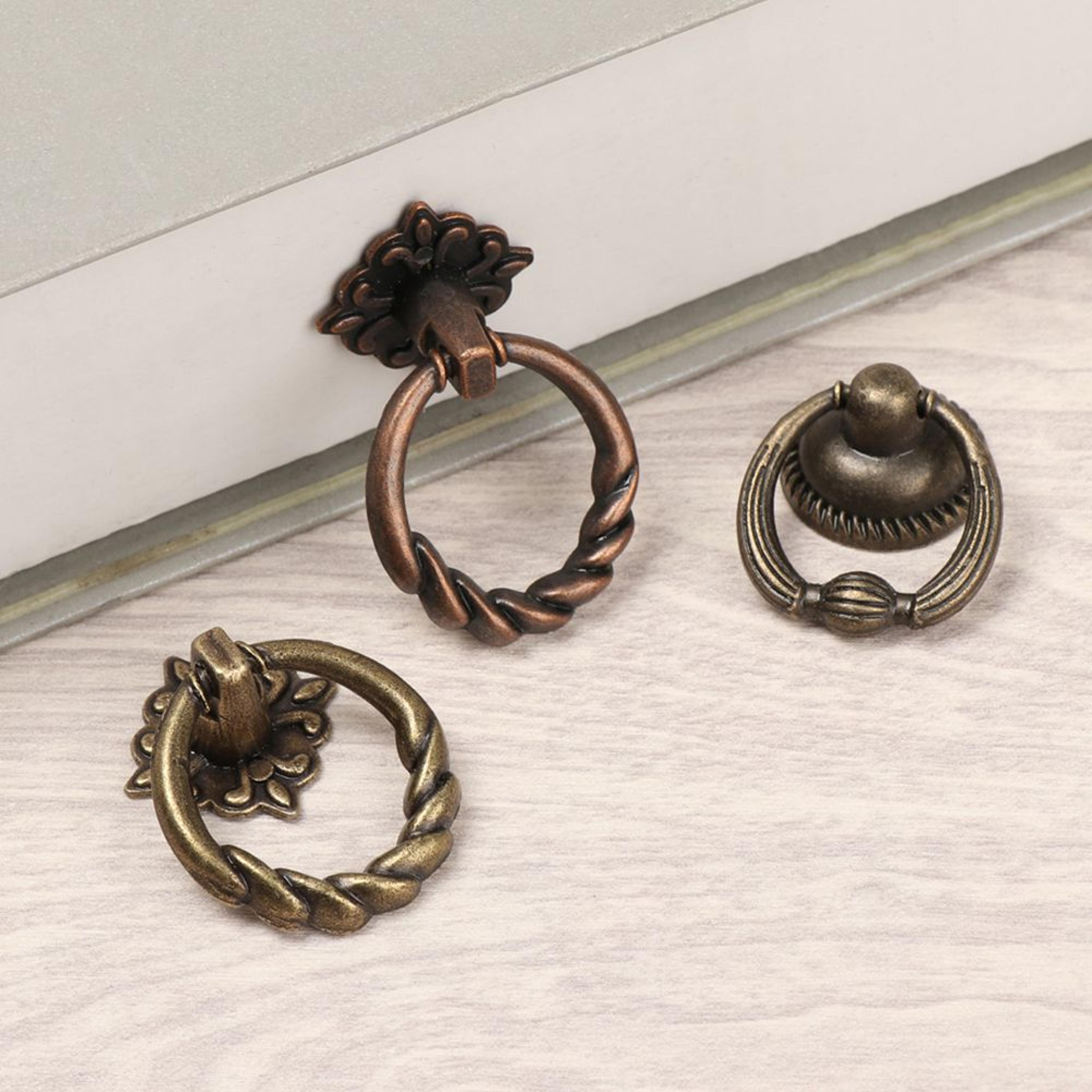vintage copper cabinet knob retro ring drawer pull for kitchen wardrobe doors