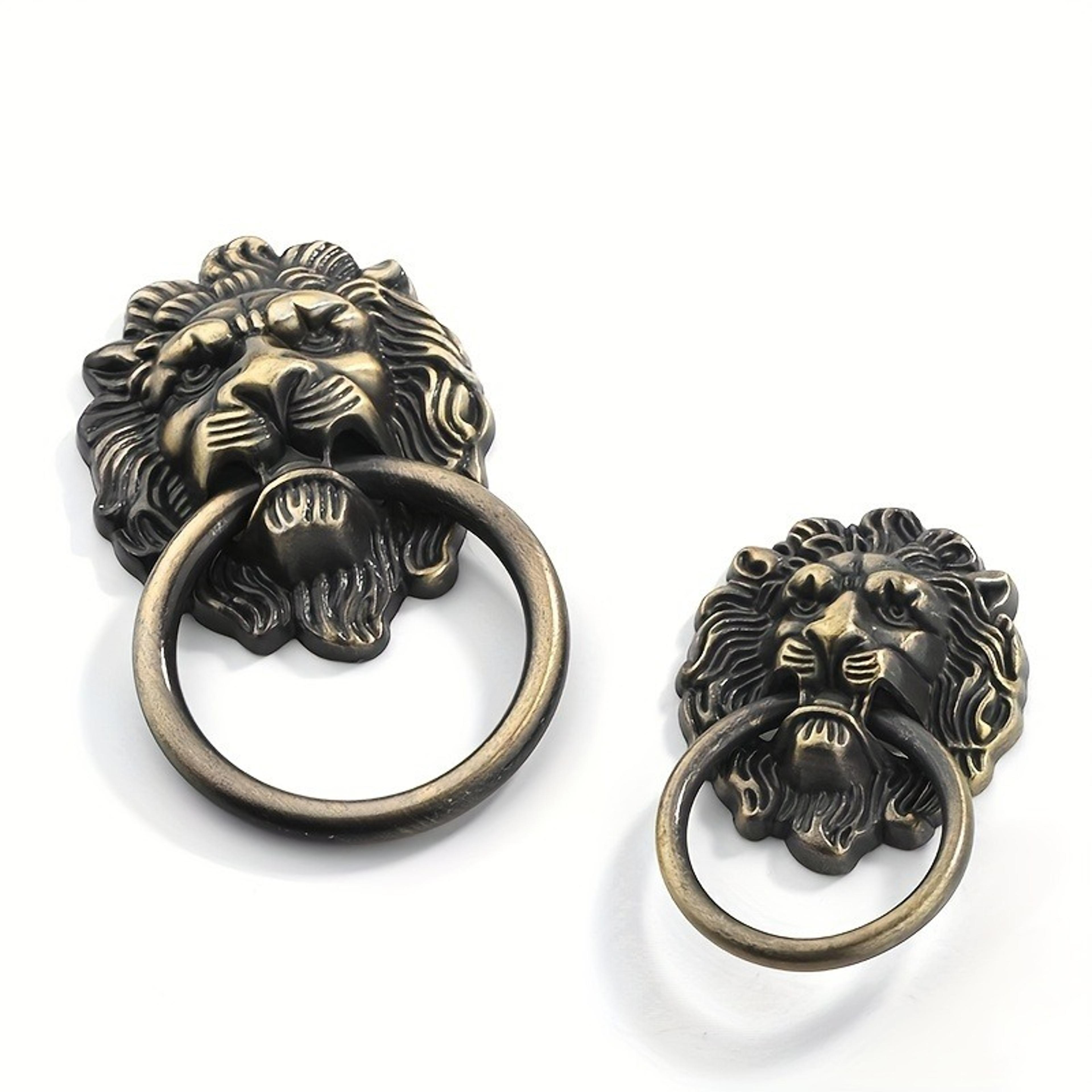 vintage lion head ring drawer pull handles antique furniture hardware