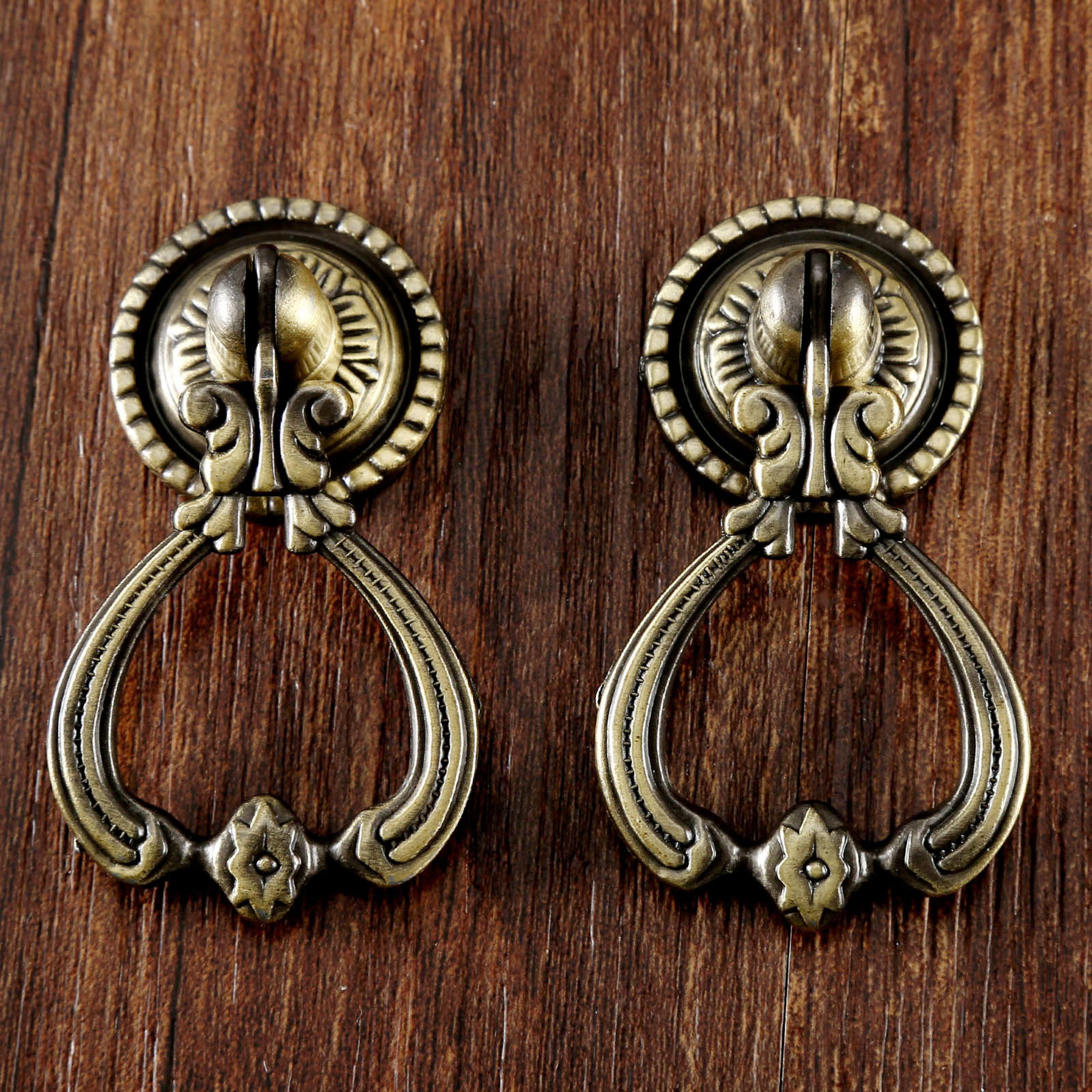 vintage antique brass cabinet knobs set classic drawer pull handles for kitchen & furniture
