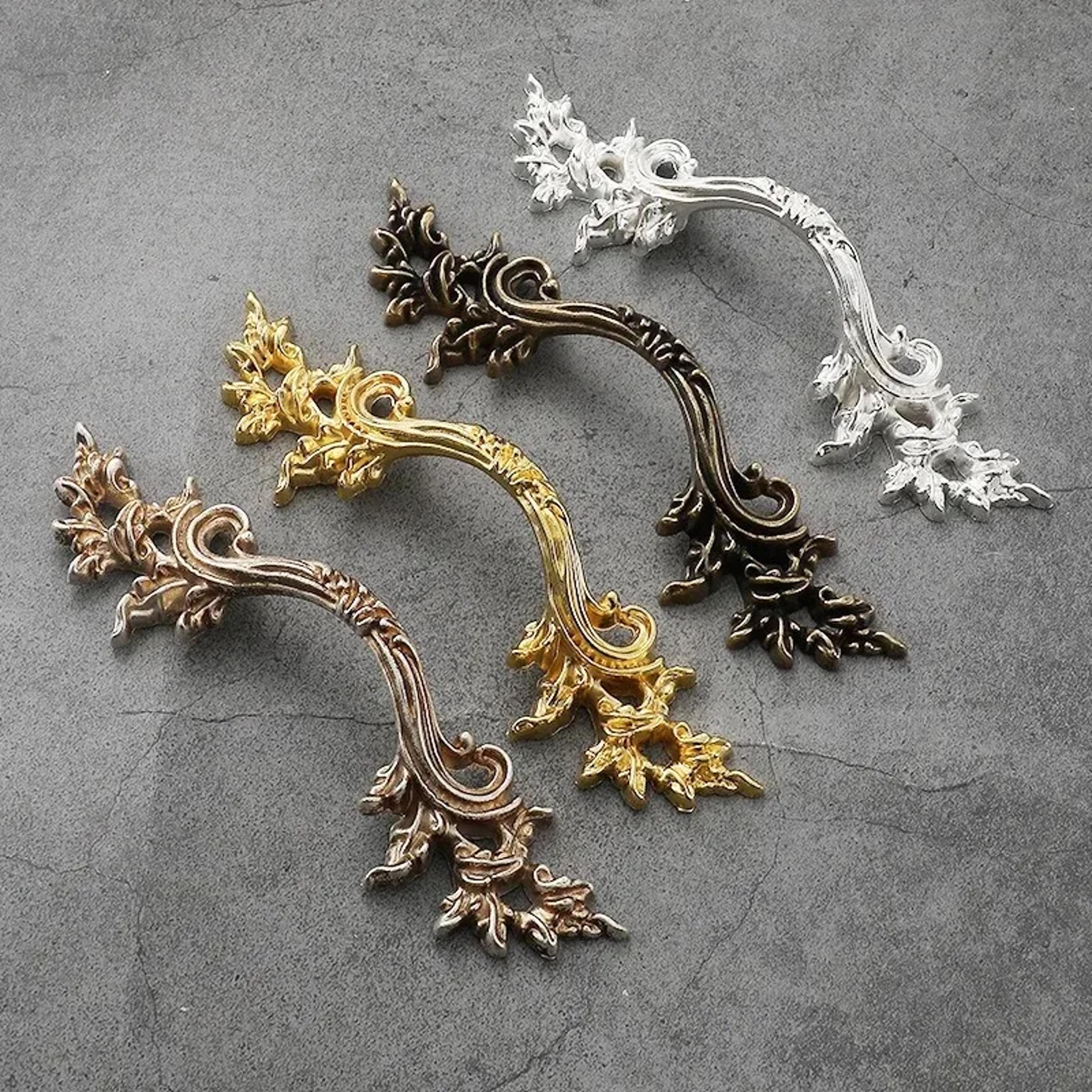 european vintage cabinet handle gold zinc alloy drawer pull for wardrobe doors