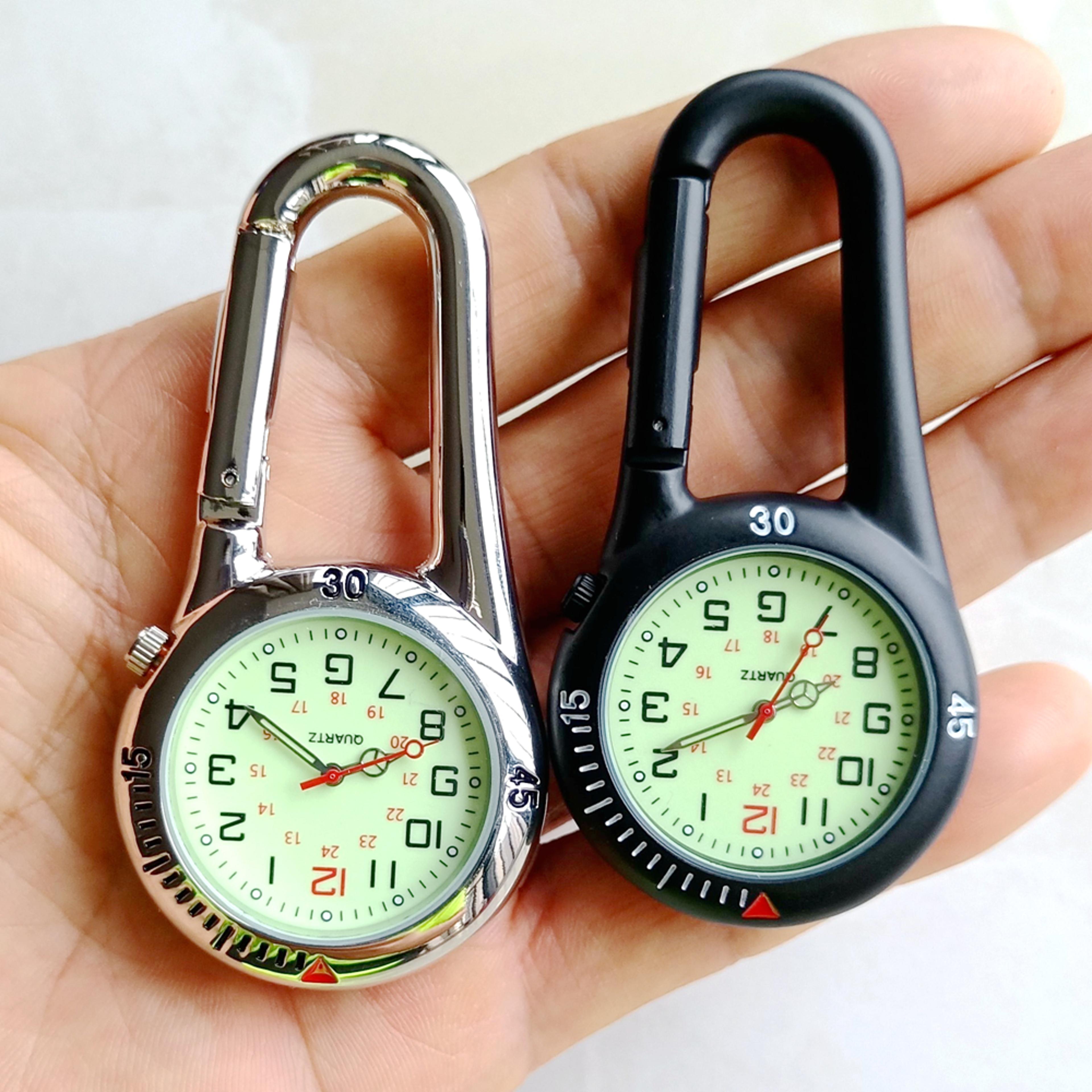 luminous carabiner pocket watch keychain clip for nurses students and outdoor use