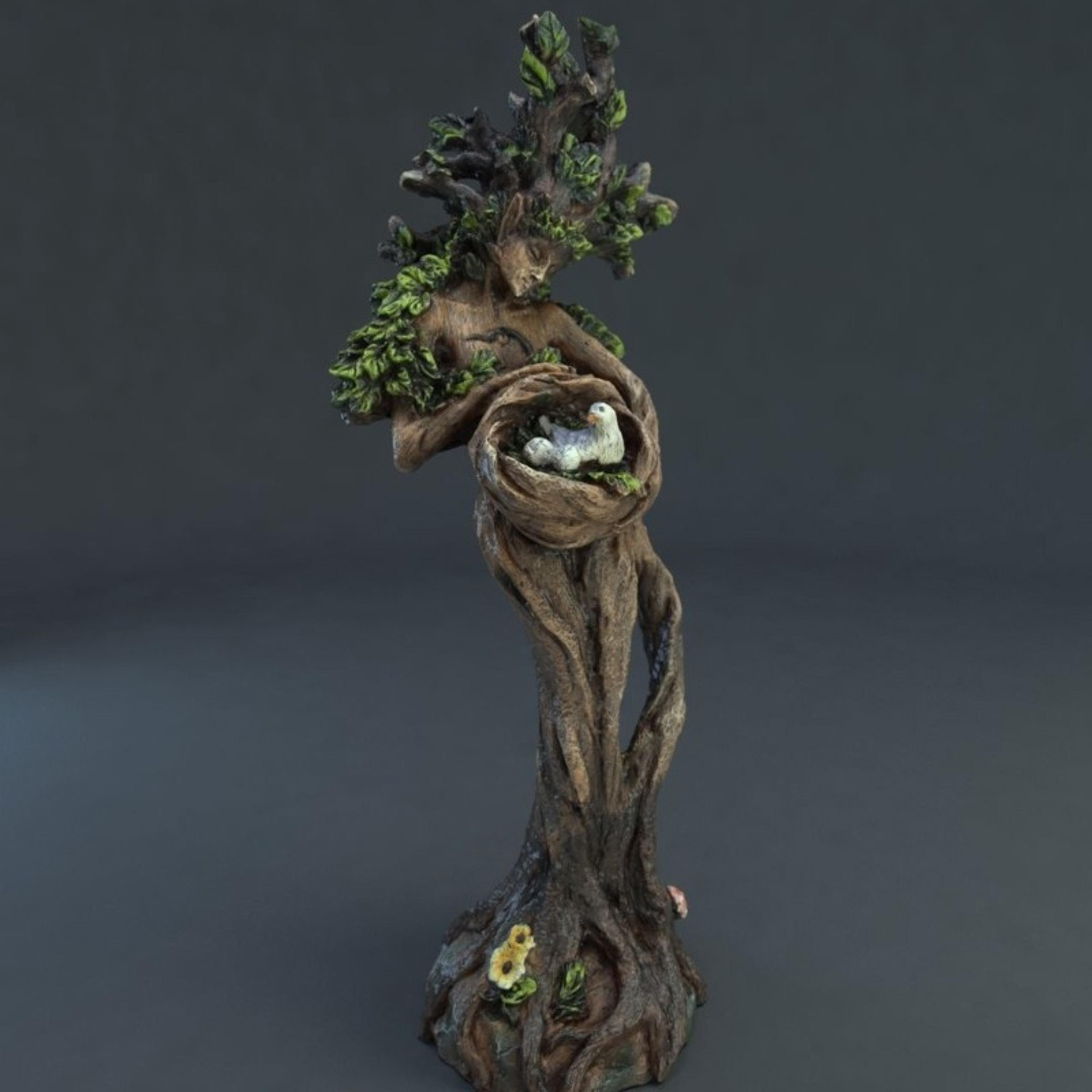 forest goddess bird statue decorative resin garden sculpture
