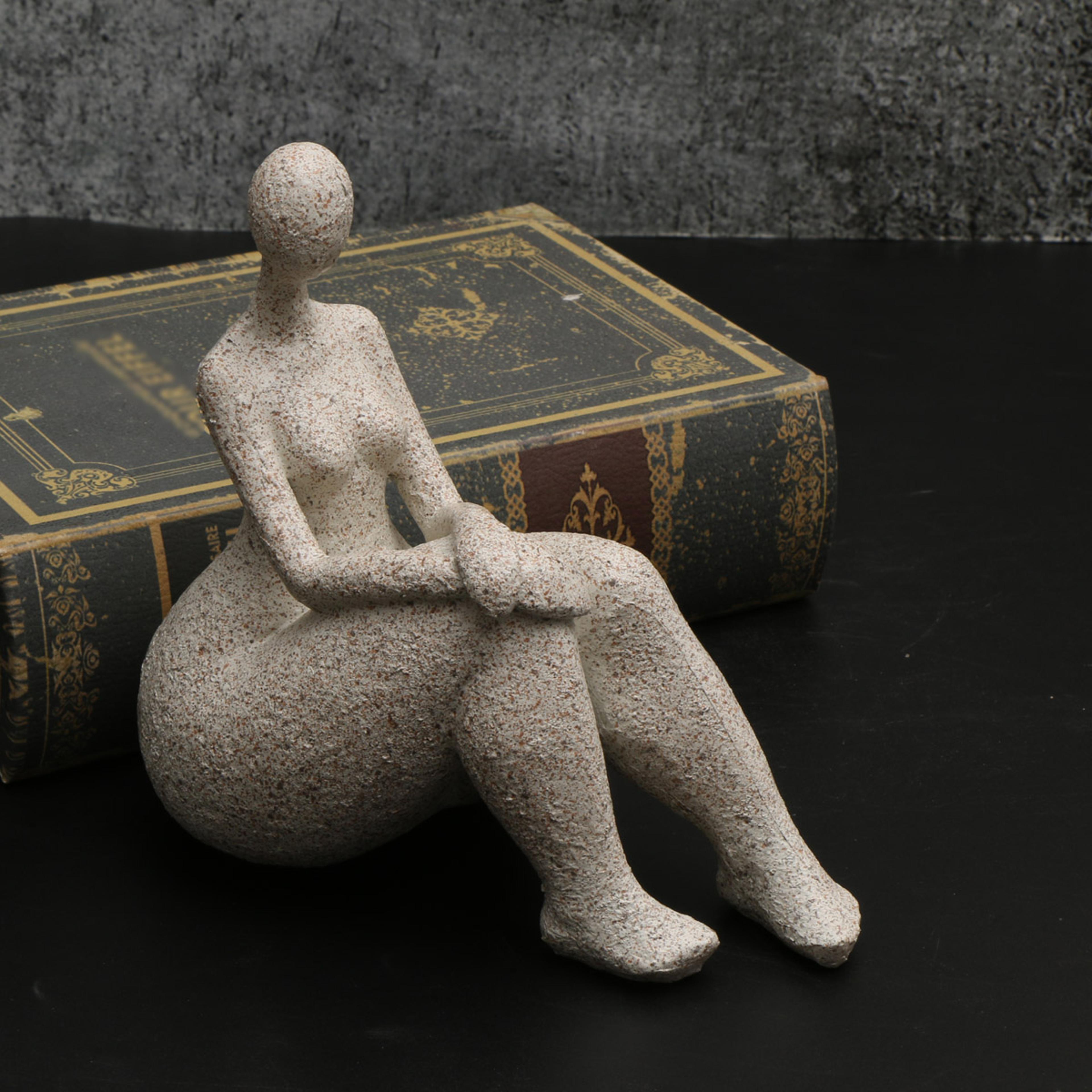 sandstone resin chubby woman statue handmade abstract sculpture for modern home decor